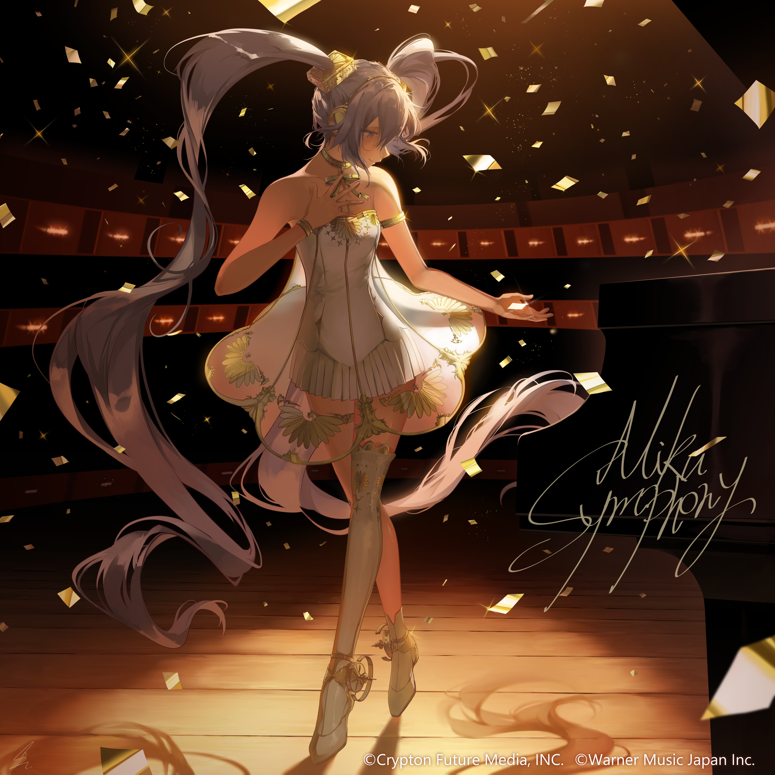 Anime Anime Girls Digital Art Artwork 2D Portrait Display Vertical Dress Twintails Hatsune Miku Voca 2631x2631