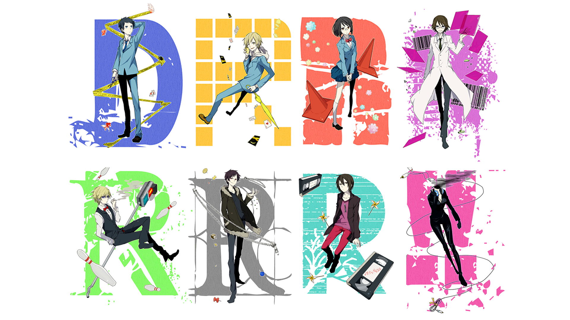 Anime Anri Sonohara Celty Sturluson Durarara Izaya Orihara Masaomi Kida Mikado Ry Gamine Shizuo Heiw 1920x1080