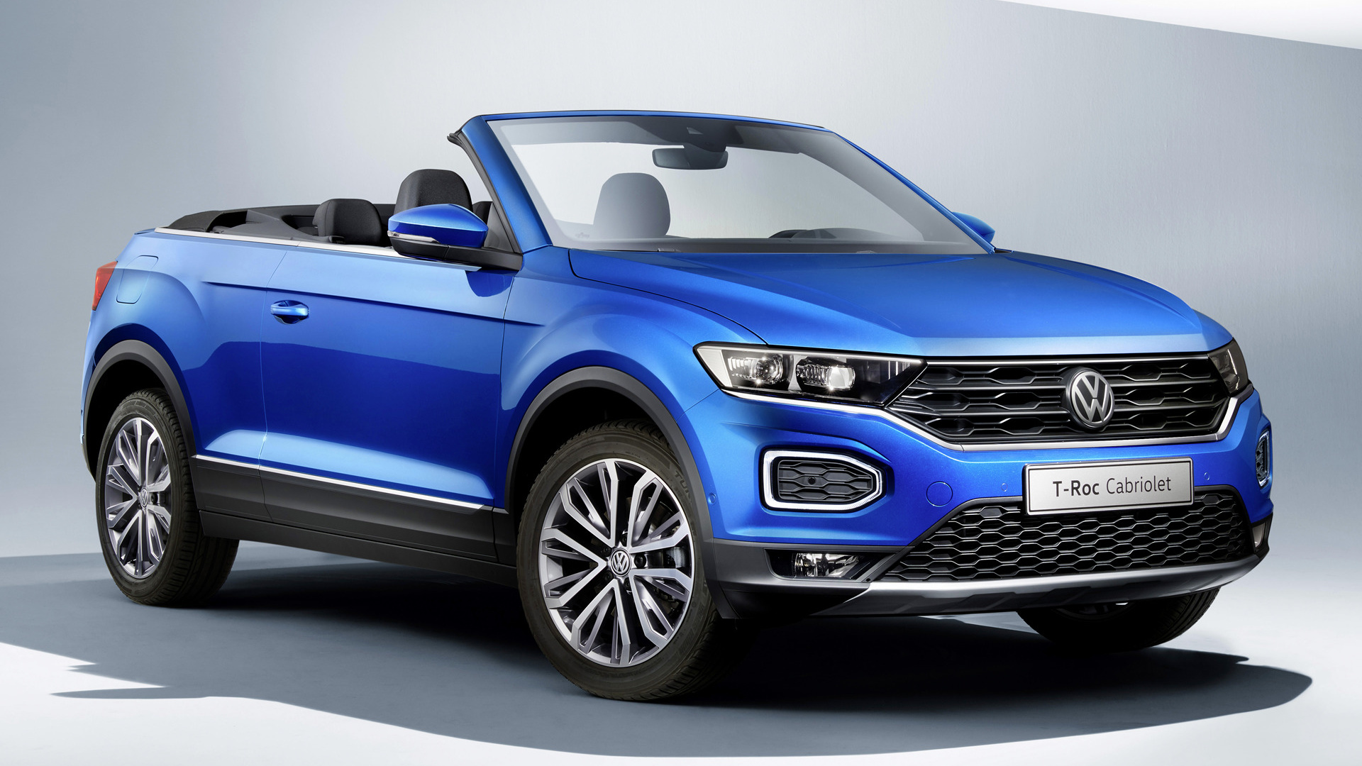 Blue Car Car Convertible Crossover Car Suv Subcompact Car Volkswagen T Roc 1920x1080