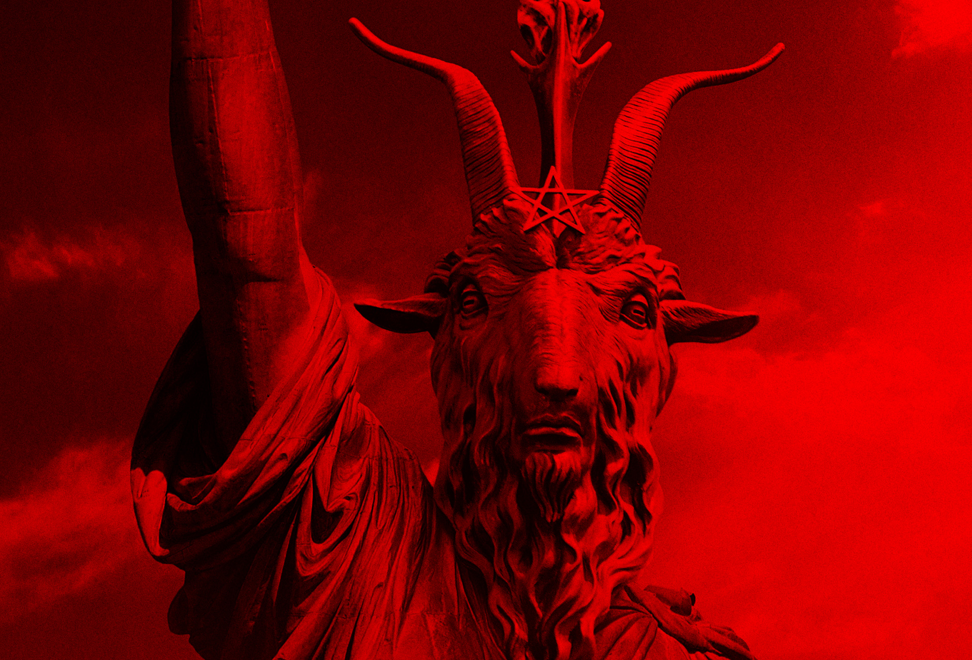 Satanism Satanic Movie Poster Baphometh Red 1920x1305