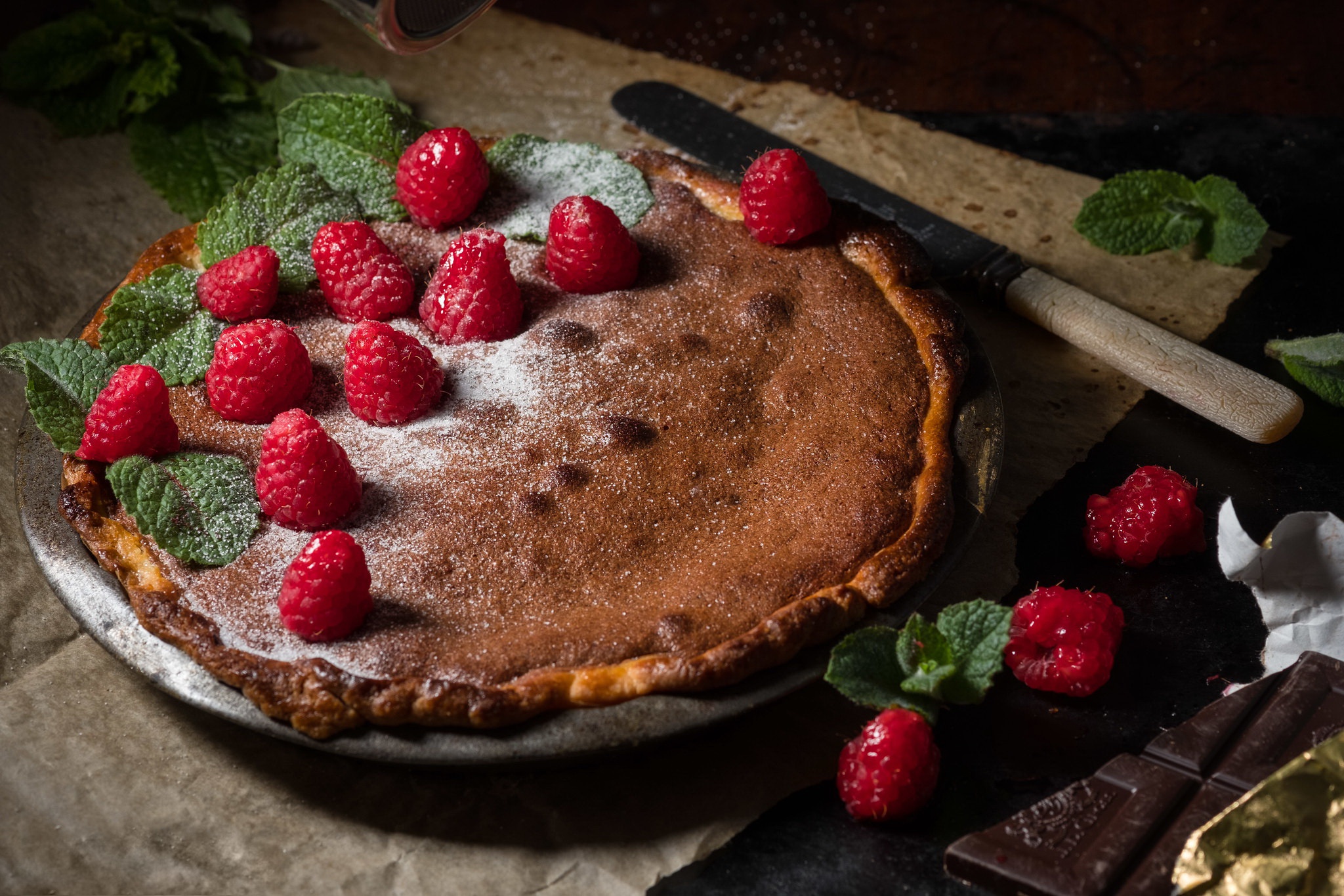 Baking Berry Chocolate Fruit Pastry Pie Raspberry Still Life 2048x1365