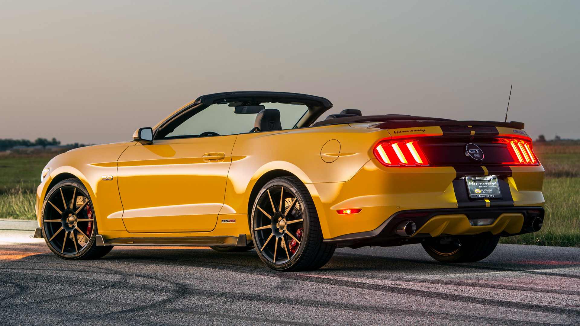 Car Convertible Hennessey Mustang Gt Muscle Car Tuning Yellow Car 1920x1080