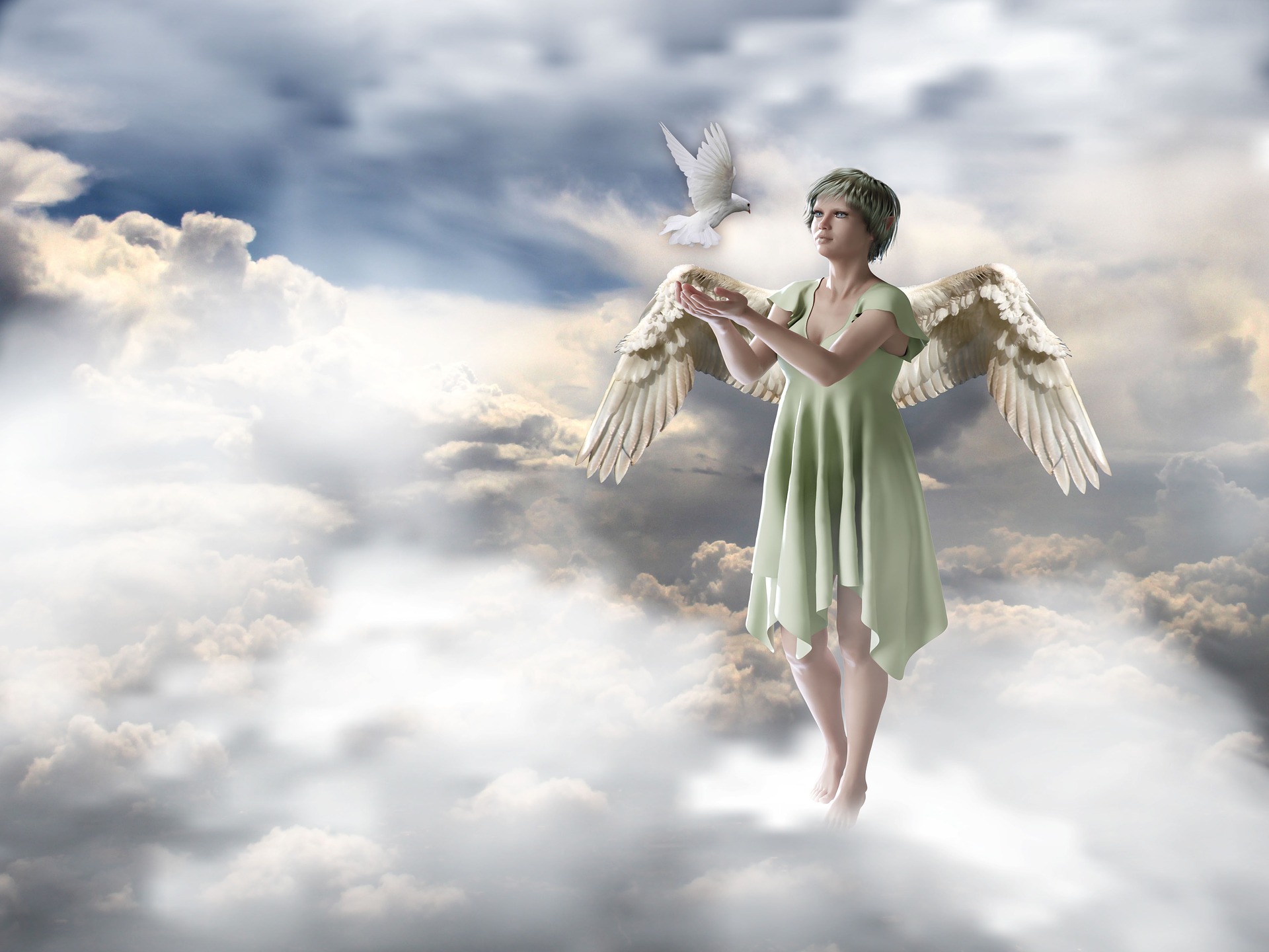 Angel Cloud Dove 1920x1440