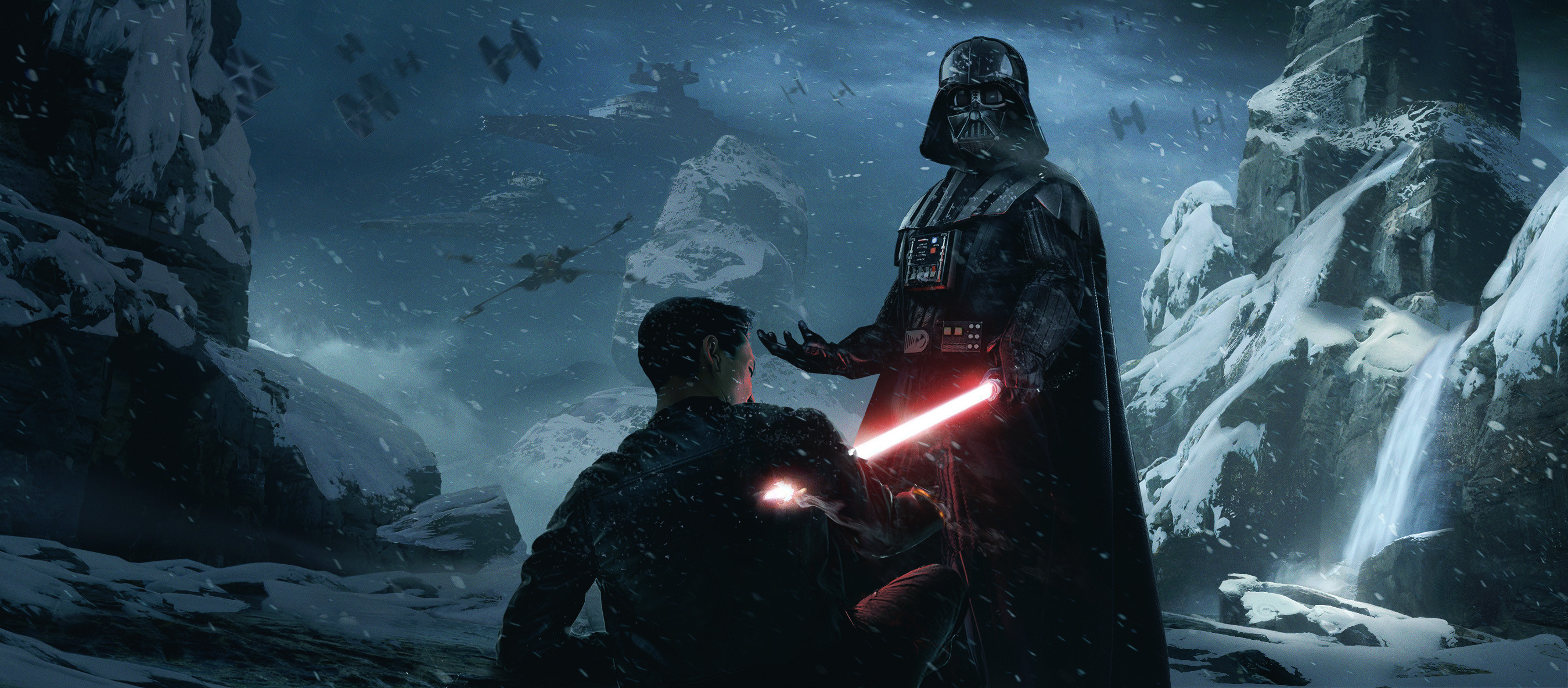 Fantasy Art Artwork Star Wars Darth Vader Lightsaber 2700x1184