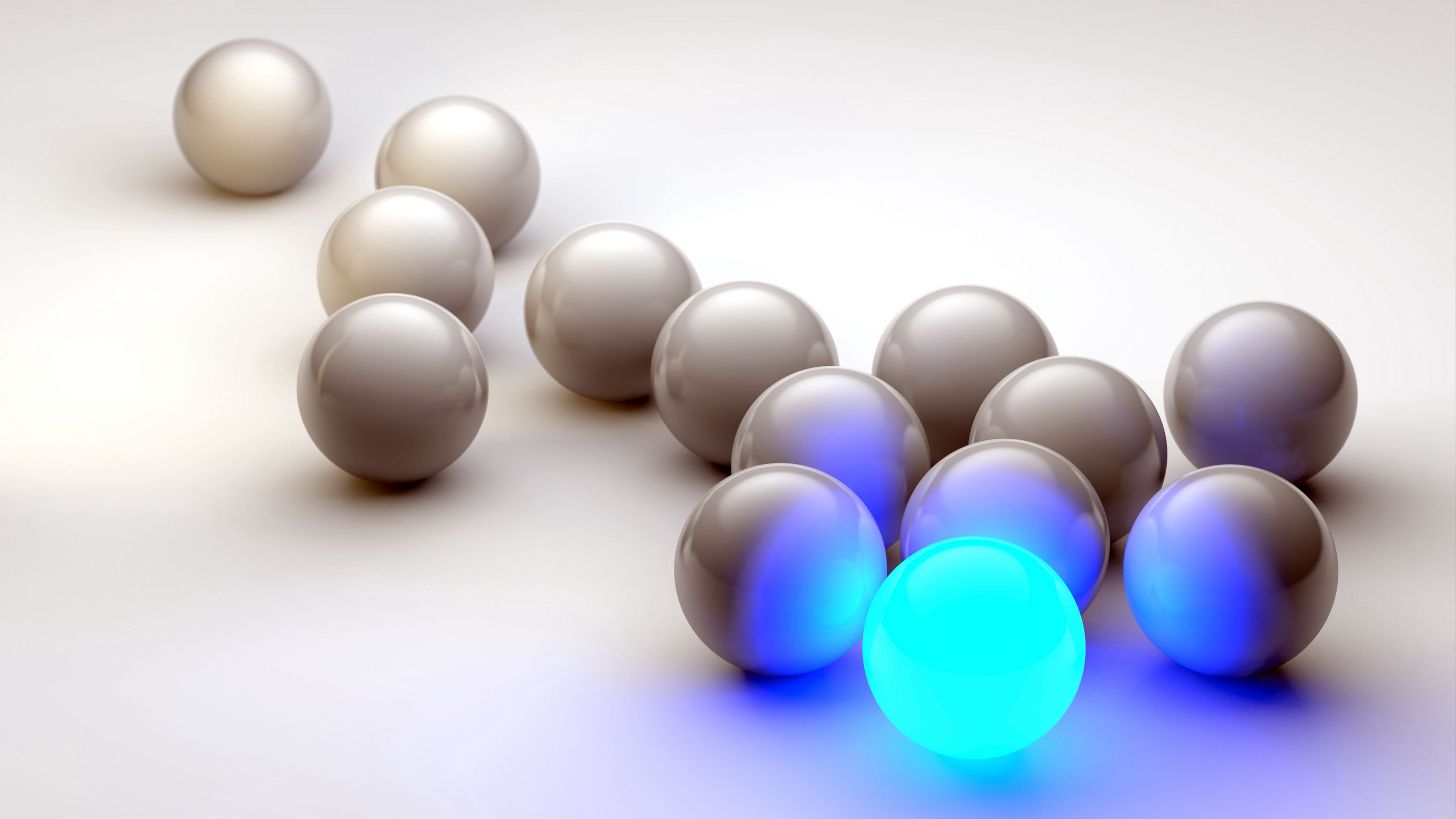 Sphere 3D Abstract Neon Glow Simple Background 3840x2160