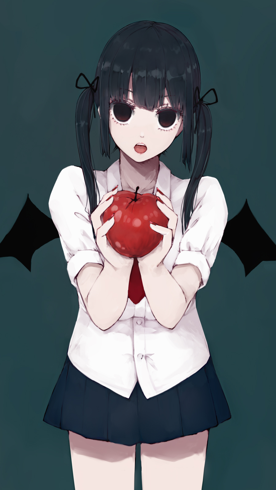 Anime Anime Girls Simple Background Digital Art Artwork Morita Original Characters Apples Wings Vert 900x1600