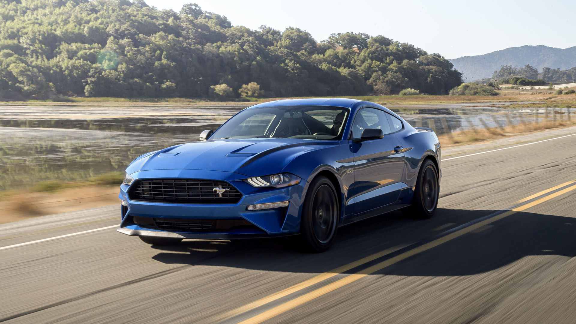 Blue Car Car Ford Ford Mustang Ford Mustang Ecoboost Muscle Car 1920x1080