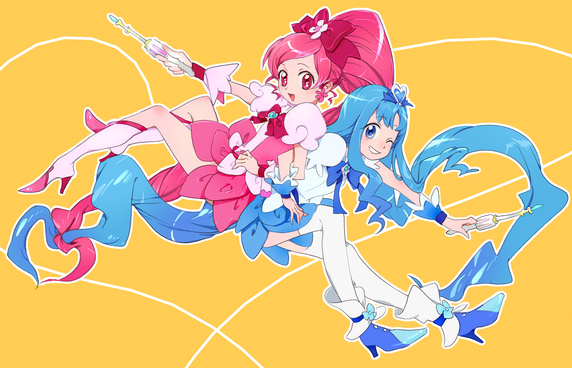Precure Pretty Cure Thigh Highs Magical Girls Anime Girls Umisima Osakana 1871x1204