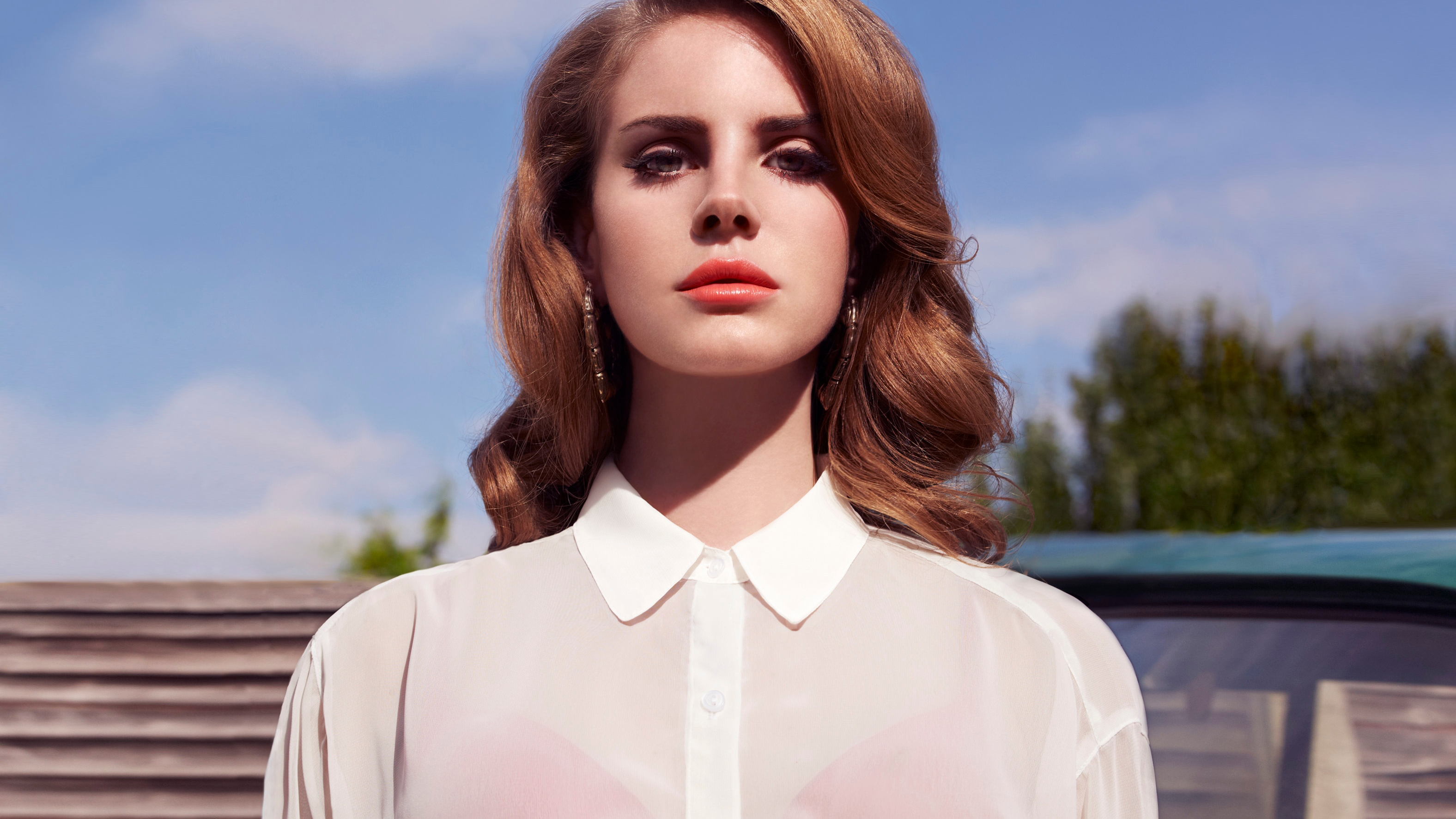 American Lana Del Rey Lipstick Redhead Singer 3152x1773