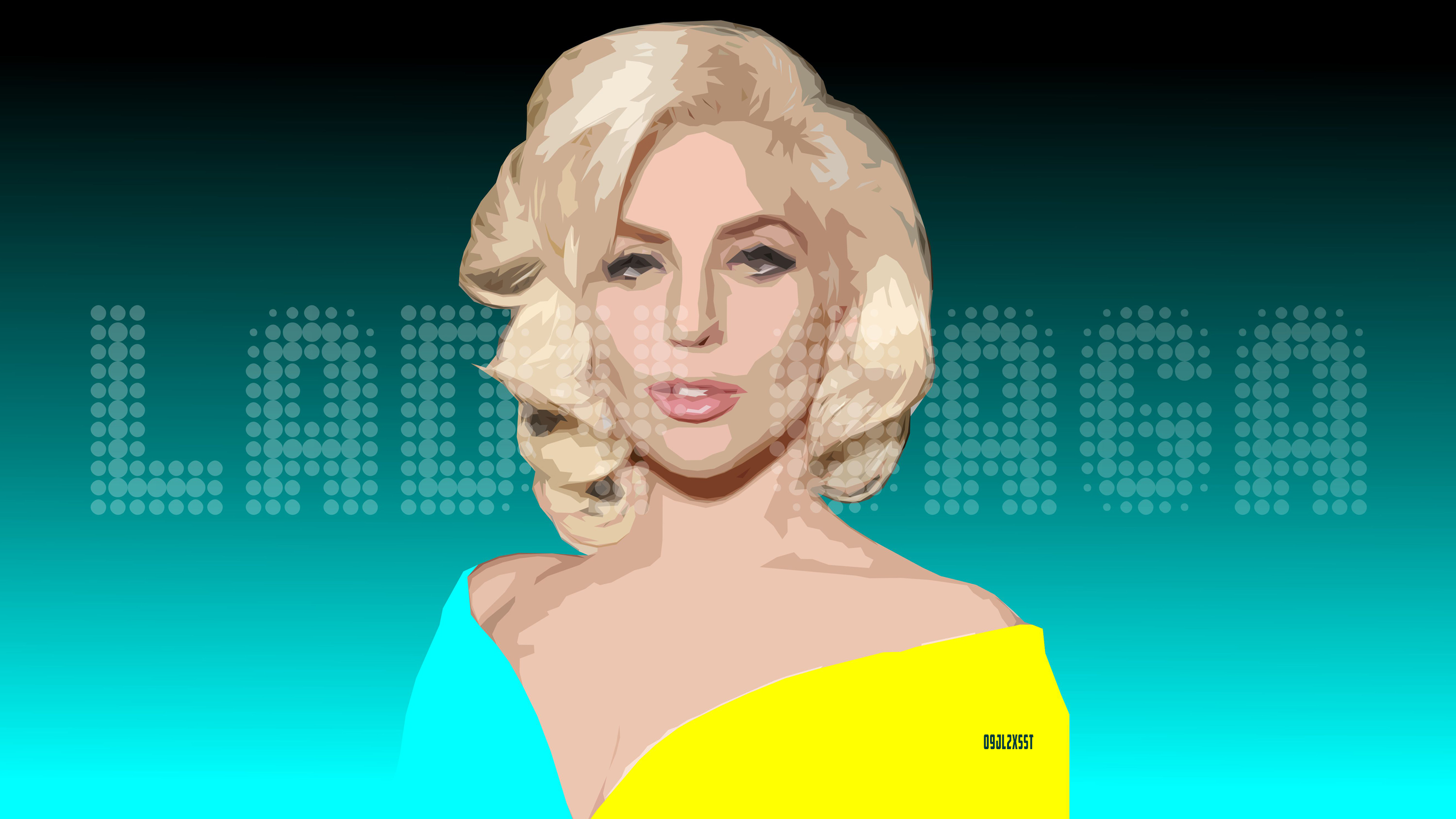 American Blonde Digital Art Face Lady Gaga Music Portrait Singer 3000x1688