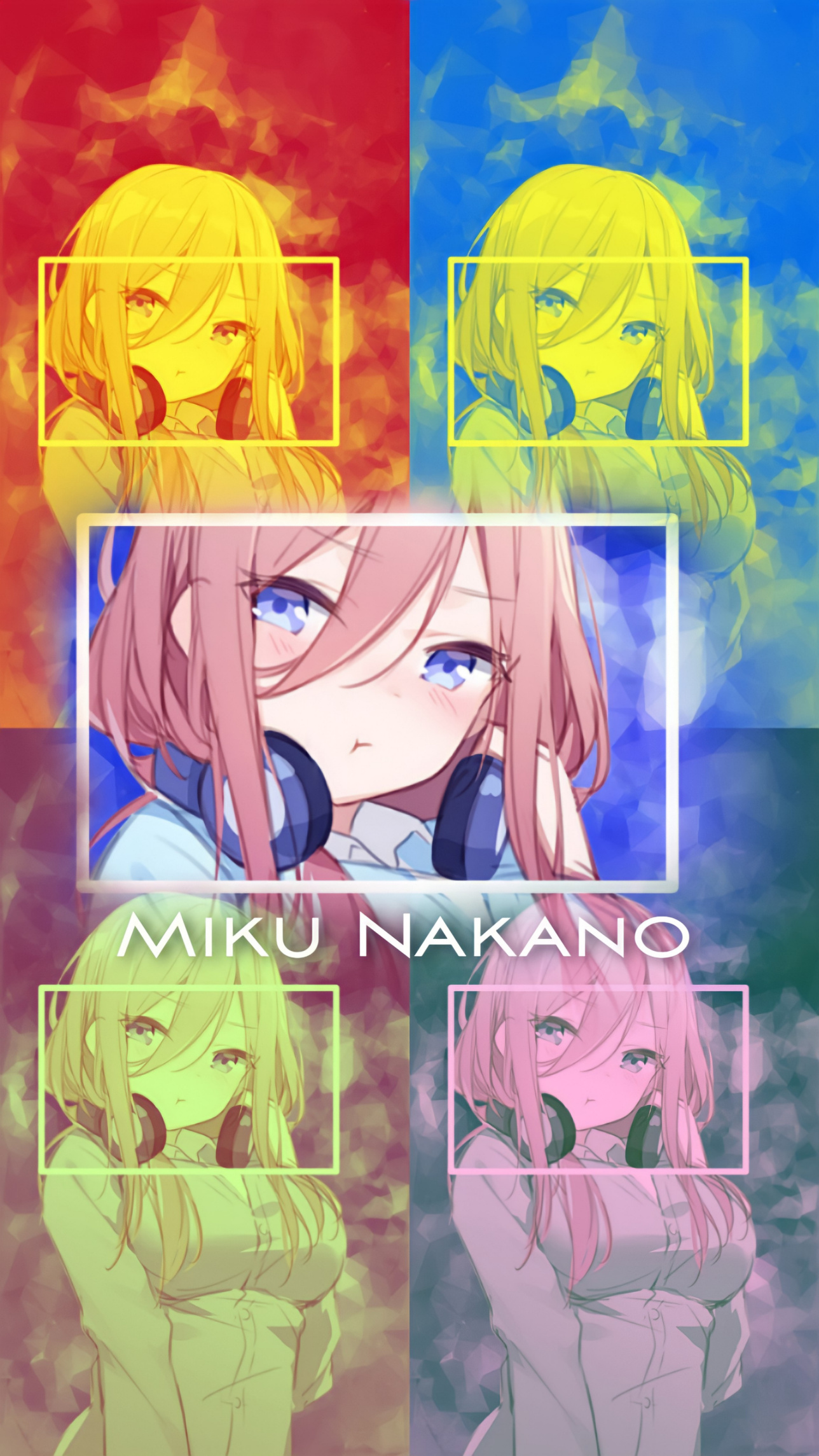 5 Toubun No Hanayome Nakano Miku Anime Girls Waifu2x Phone Collage 1288x2289