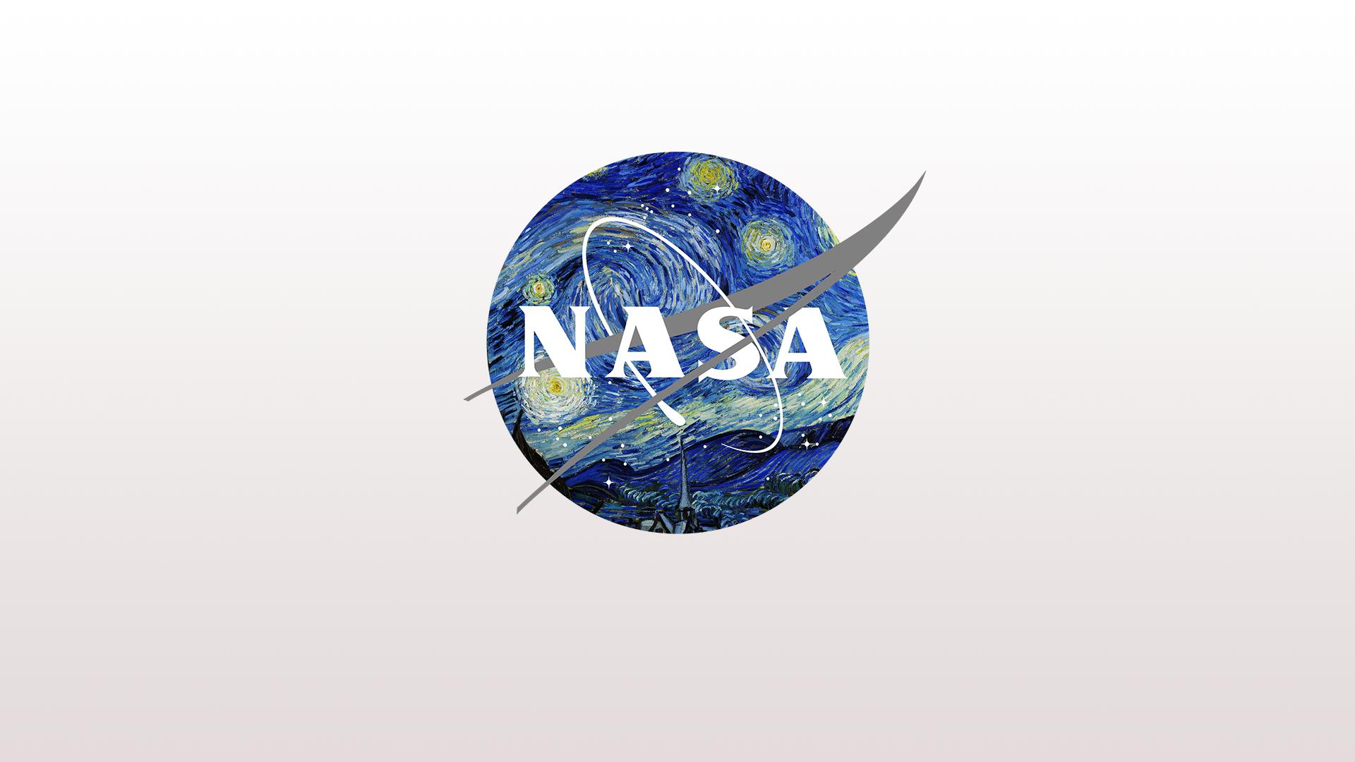 NASA The Starry Night Vincent Van Gogh Logo Crossover Simple Background 1920x1080