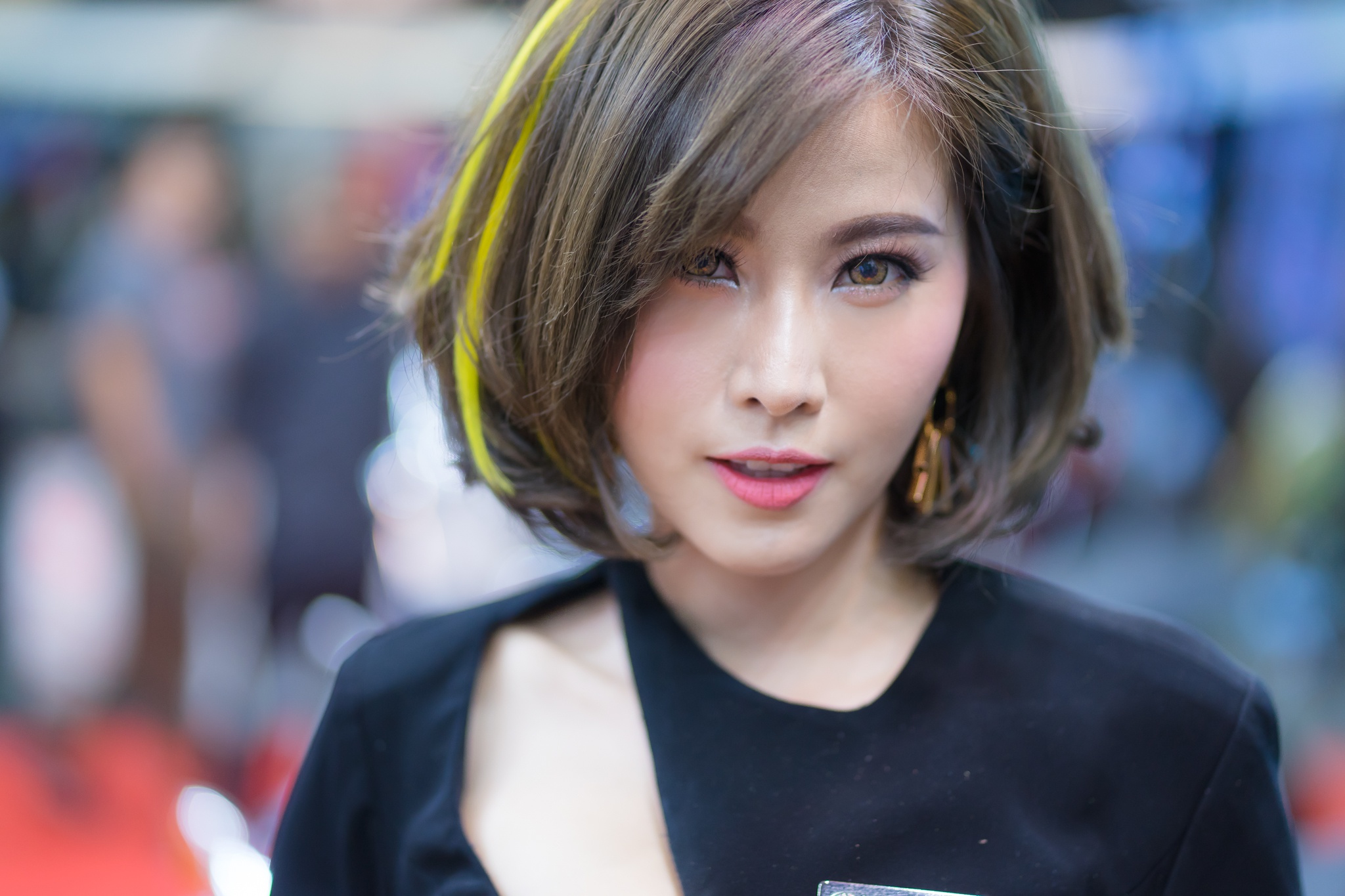 Asian Brunette Depth Of Field Face Girl Hazel Eyes Model Short Hair Woman 2048x1365