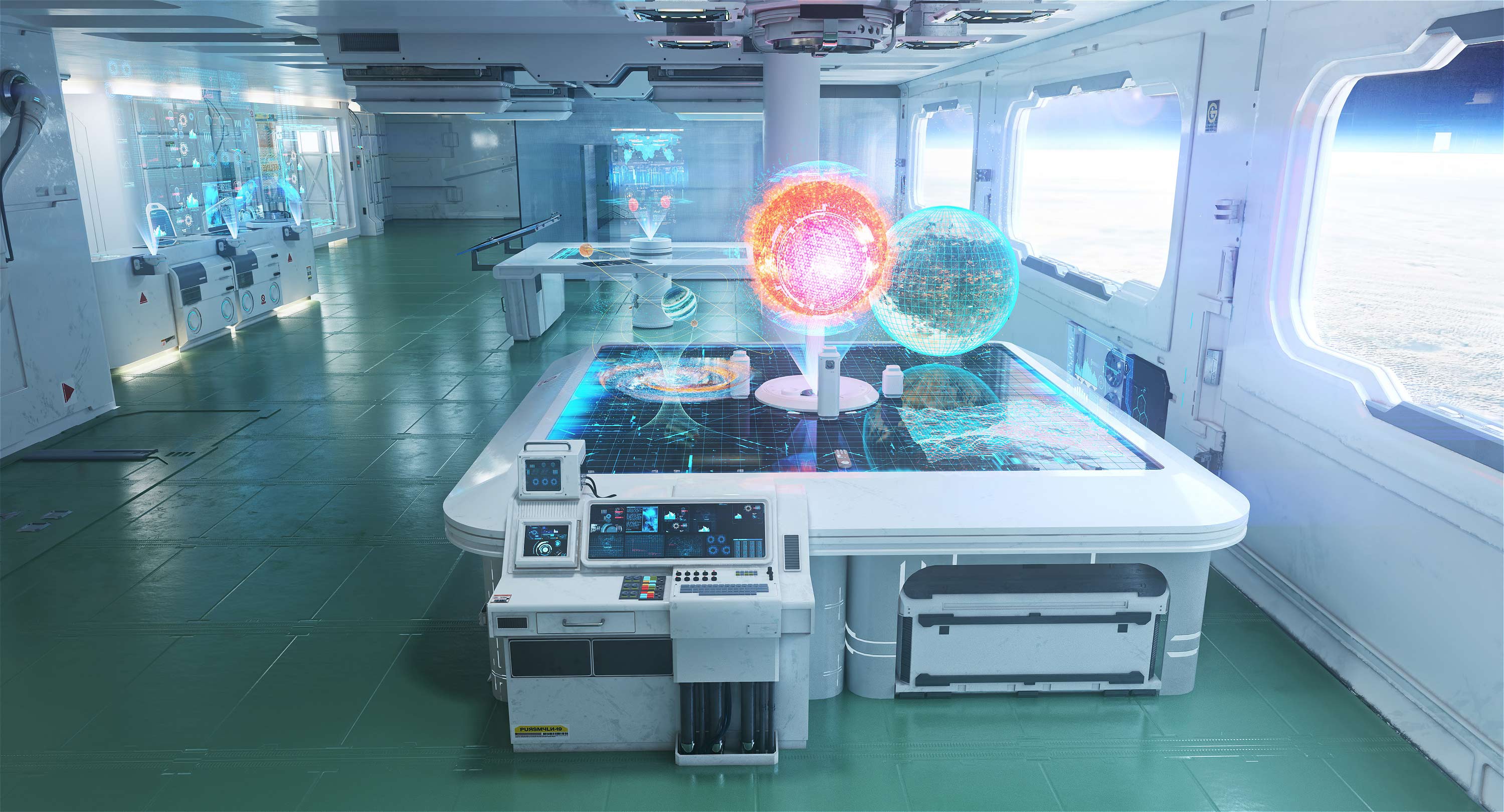 Digital Art Space Station Laboratories Science Fiction 3000x1620