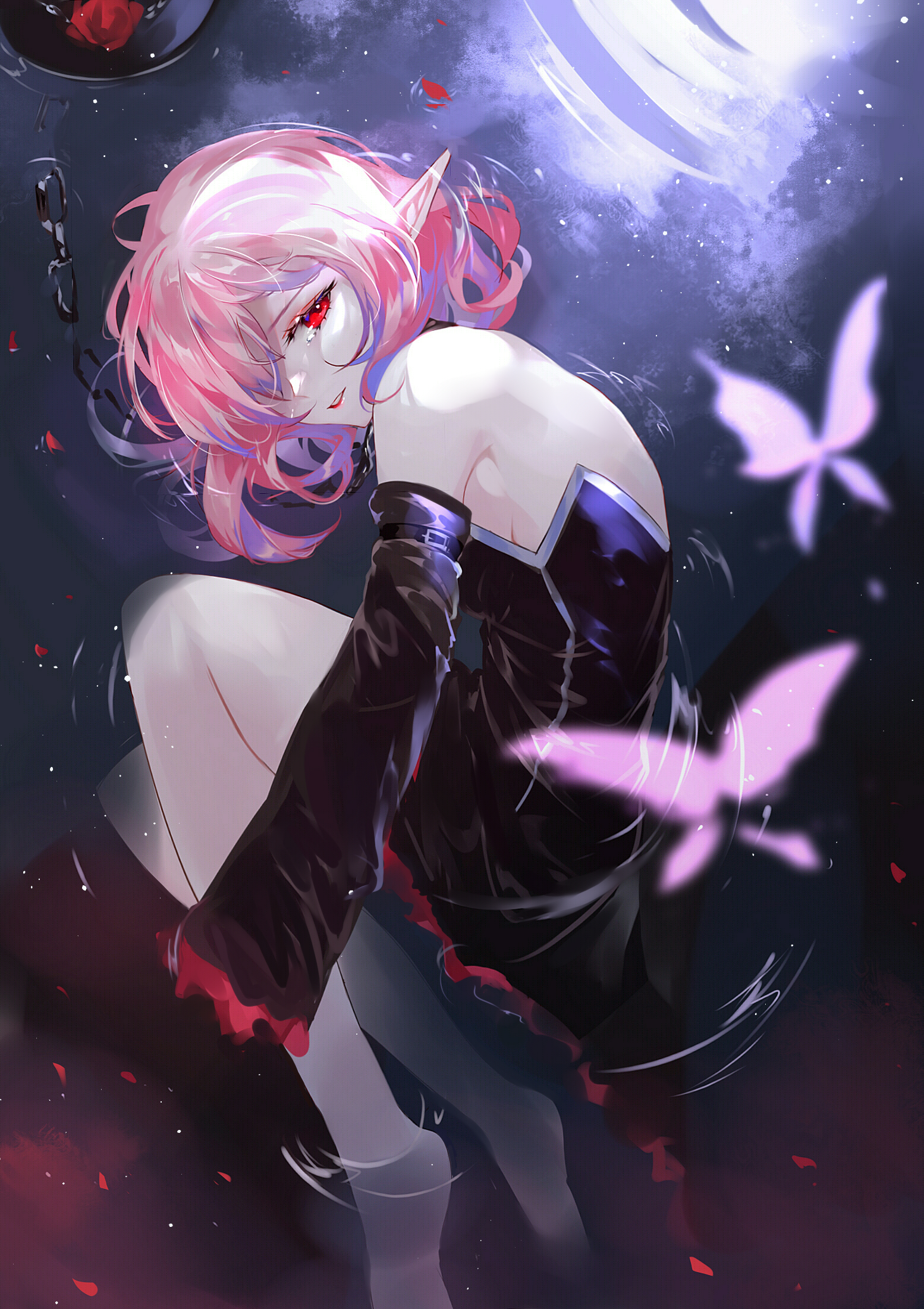 Anime Anime Girls Digital Art Artwork 2D Portrait Display Vertical Dress Pointy Ears Short Hair Pink 1554x2200