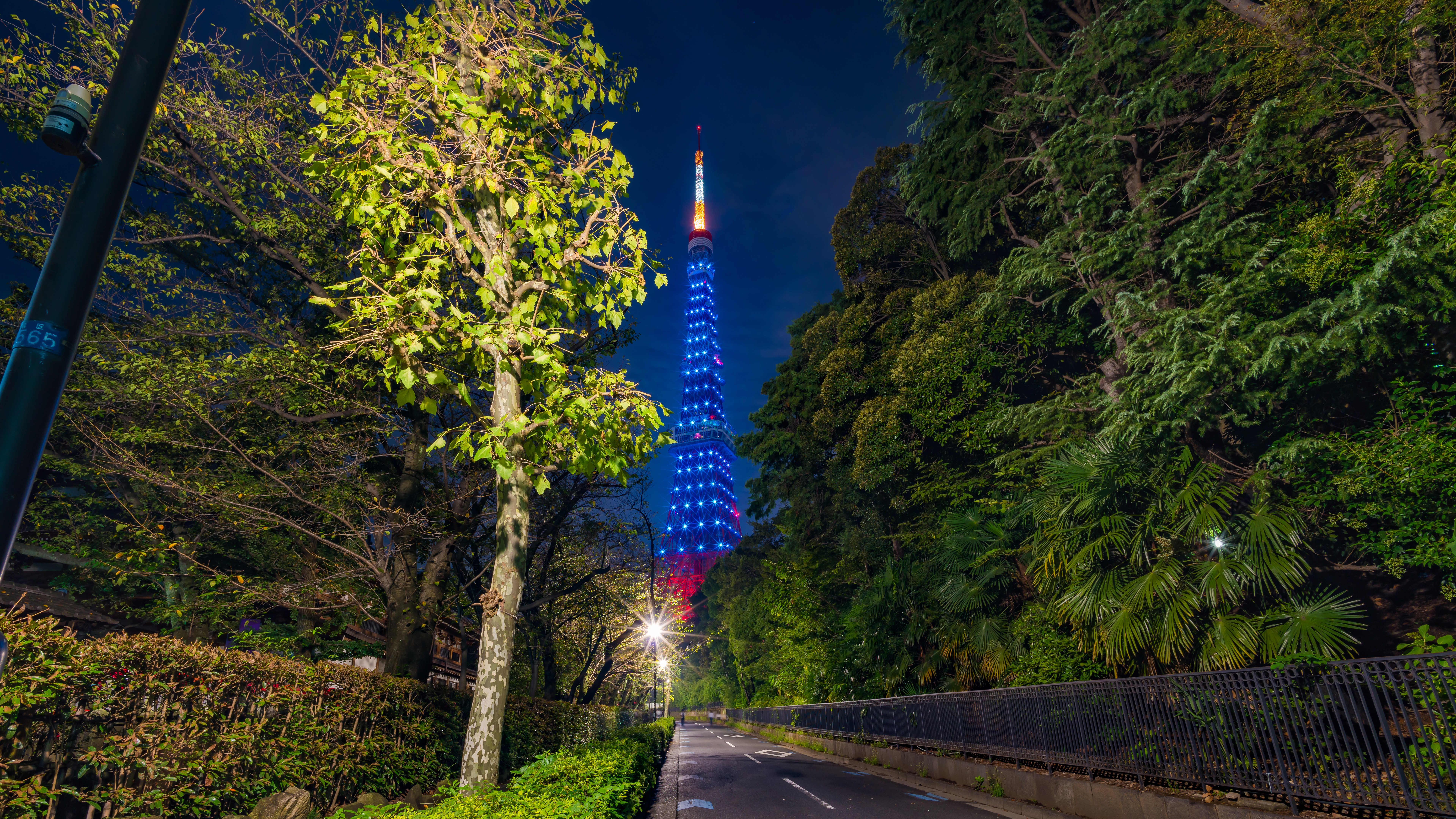 Light Tokyo Tower Tower 7680x4320