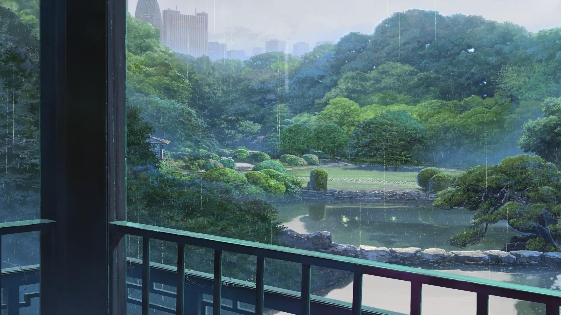 The Garden Of Words Makoto Shinkai Anime Rain 1920x1080