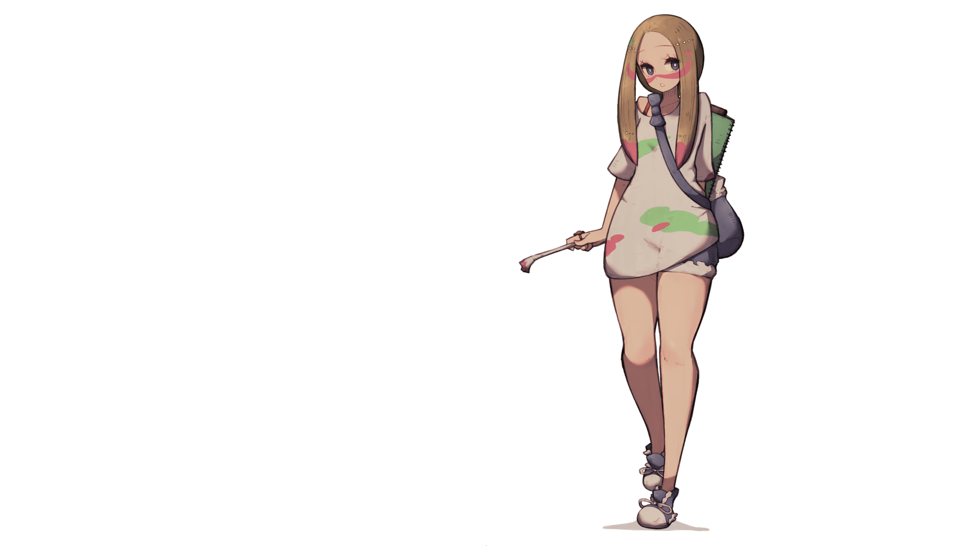 Anime Anime Girls Simple Background Pokemon Pokemon Sun And Moon Thigh Highs Shorts Blonde LambOic02 1920x1080