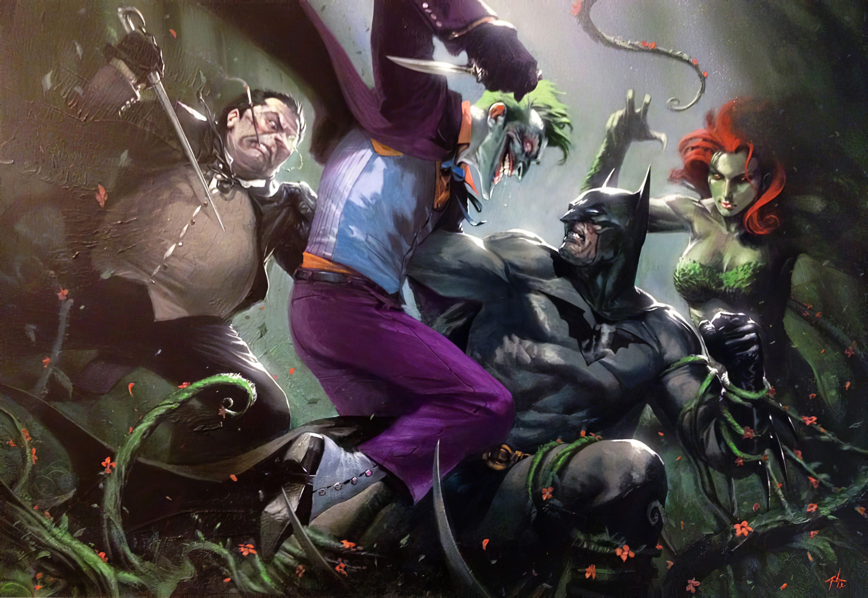 Batman Dc Comics Joker Penguin Dc Comics Poison Ivy 3000x2067
