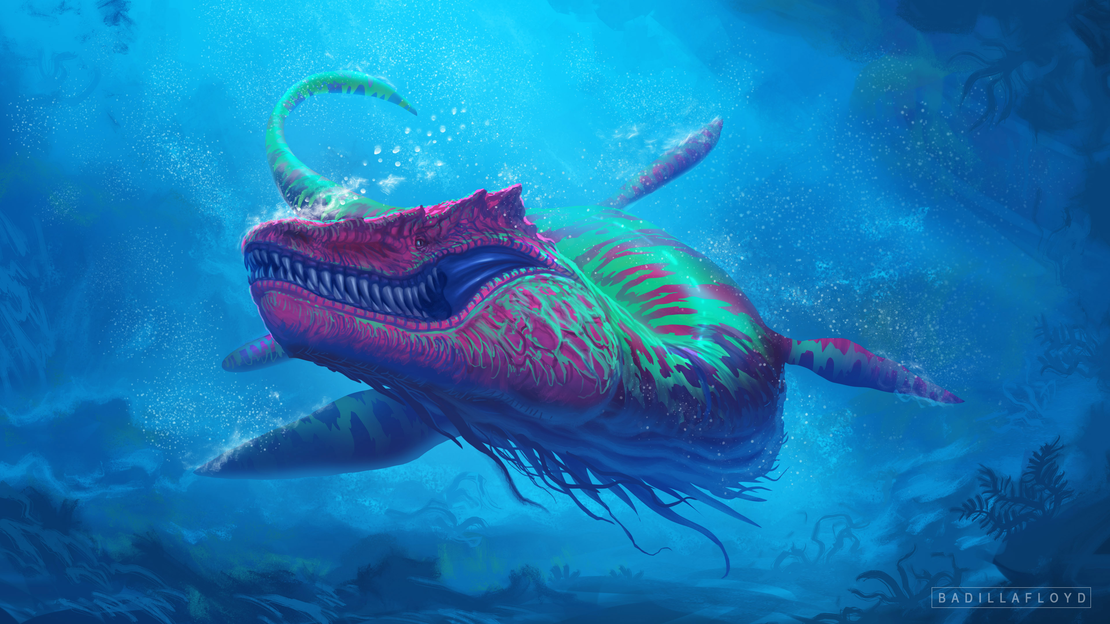 Creature Sea Monster Underwater 3840x2160