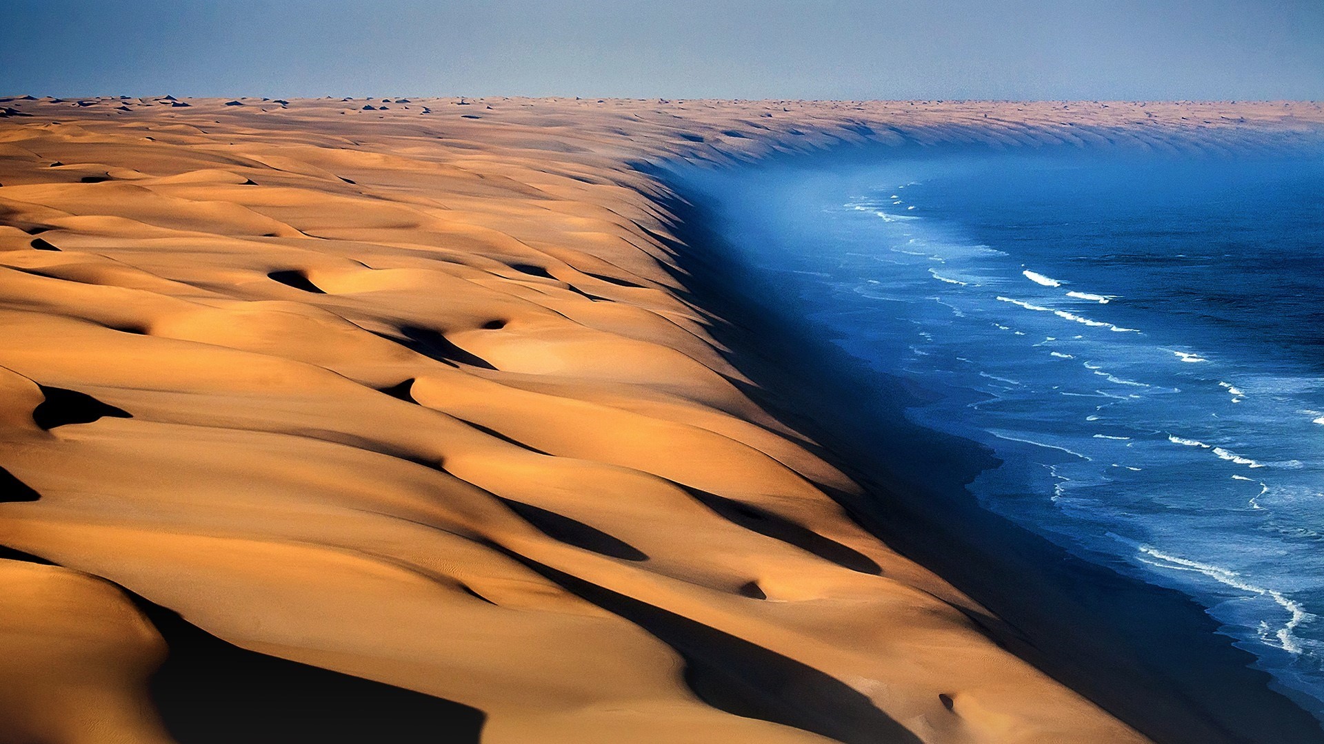 Africa Beach Desert Earth Namibia Ocean Sand Sea 1920x1080