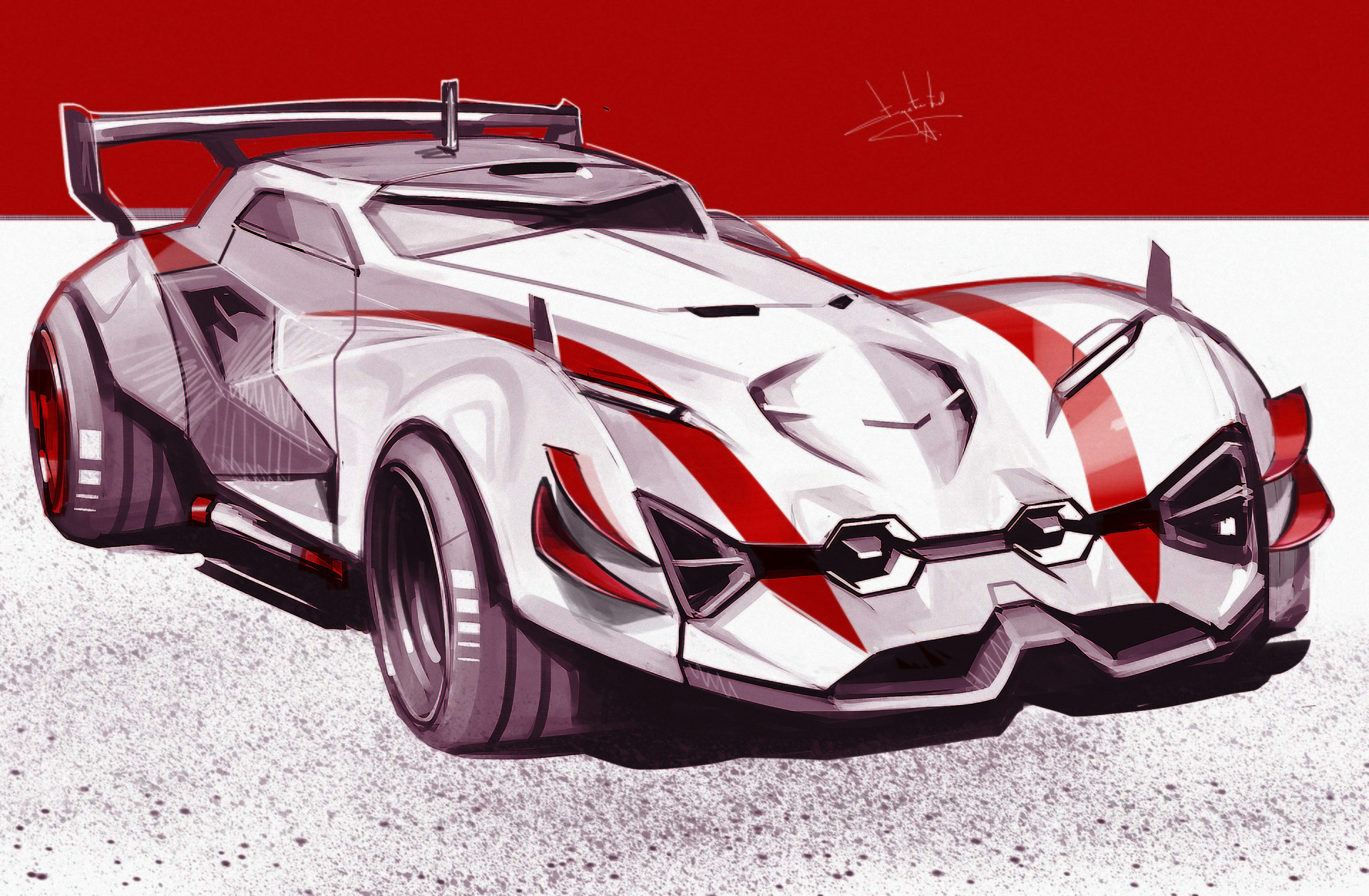Aleksandr Sidelnikov Car Sports Car Concept Car Concept Art Simple Background 1920x1258