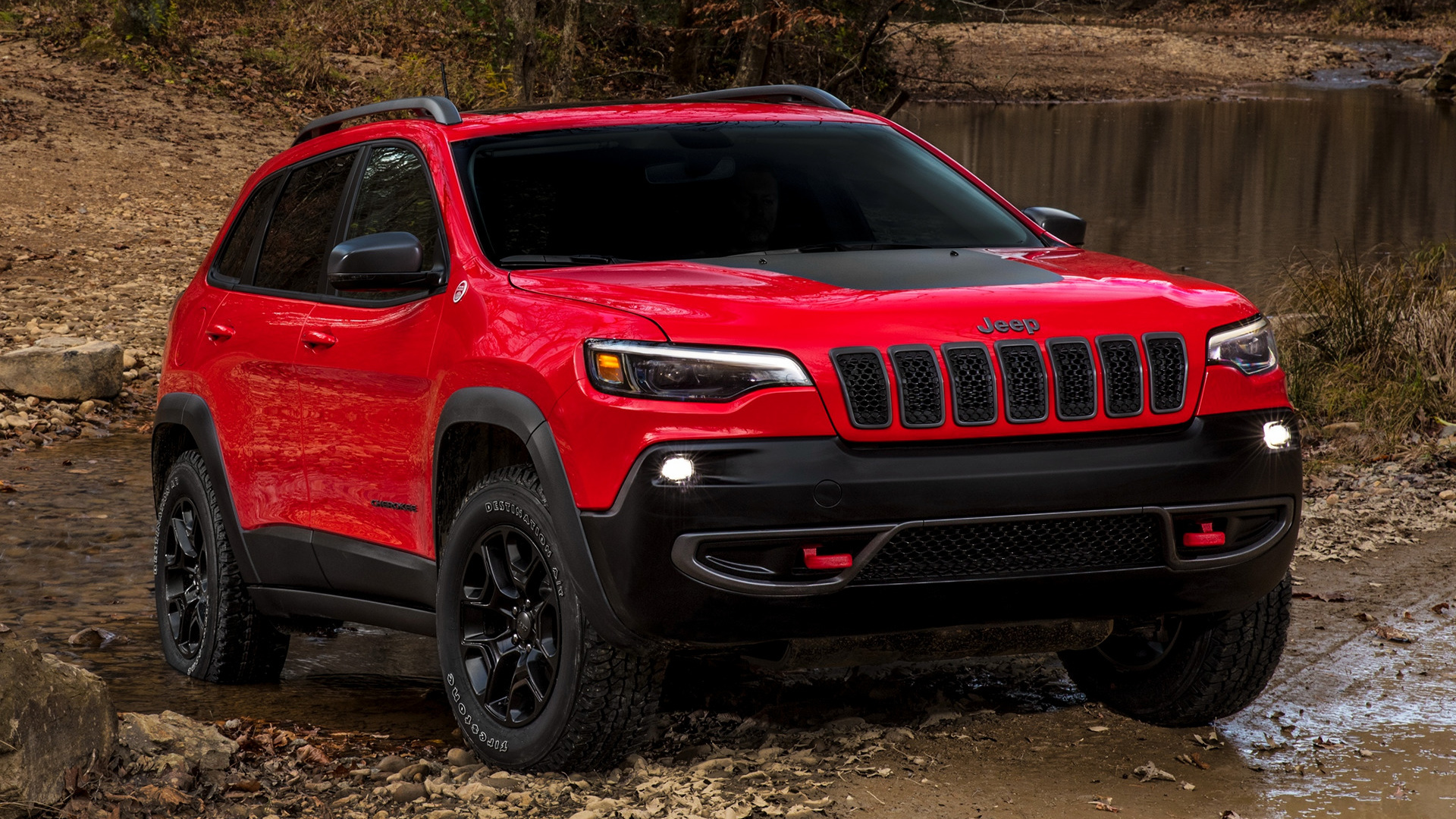 Car Crossover Car Jeep Cherokee Trailhawk Red Car Suv 1920x1080