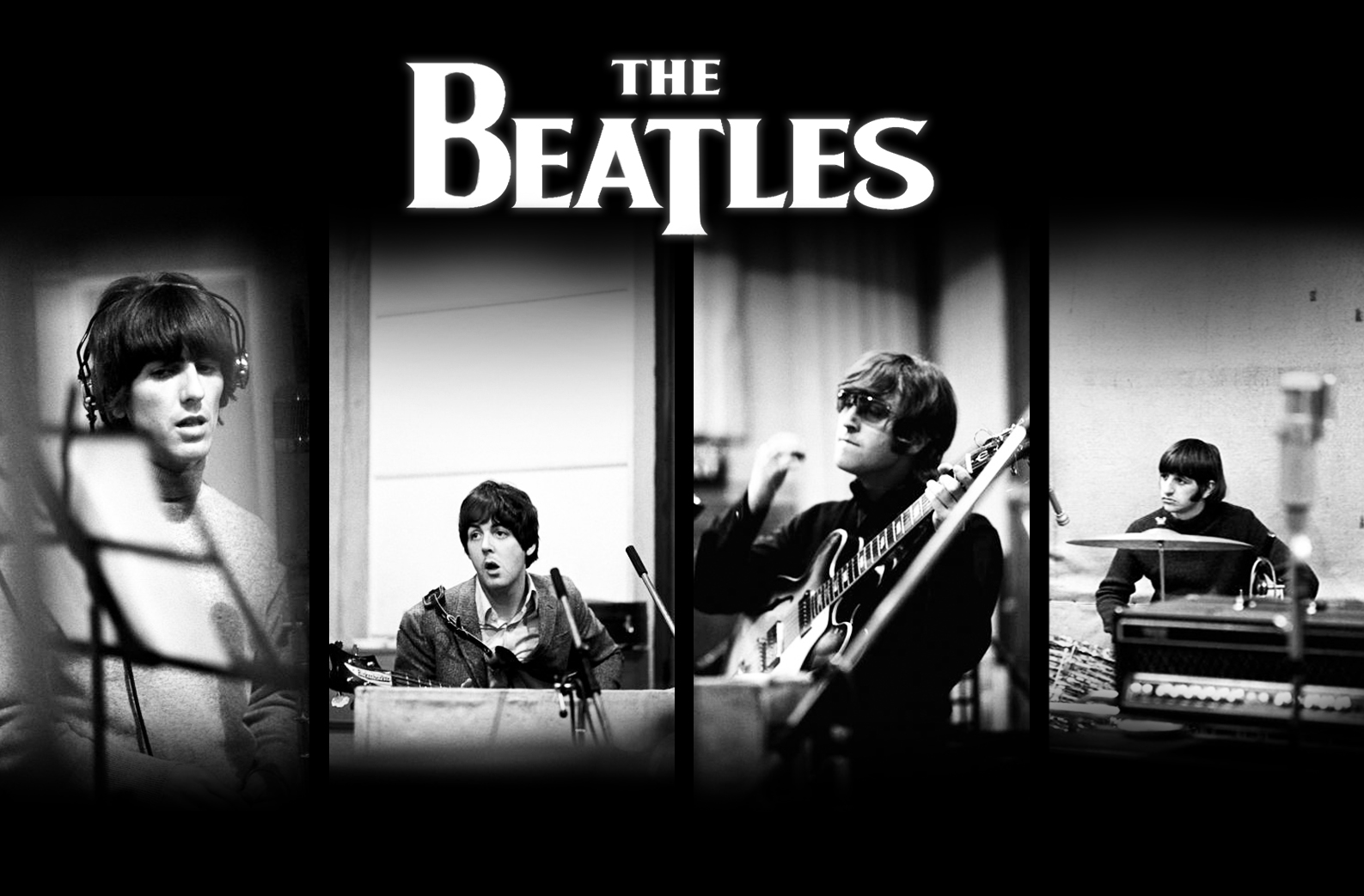 The Beatles John Lennon Paul McCartney Ringo Starr George Harrison Musician Rock Bands Electric Guit 1587x1043