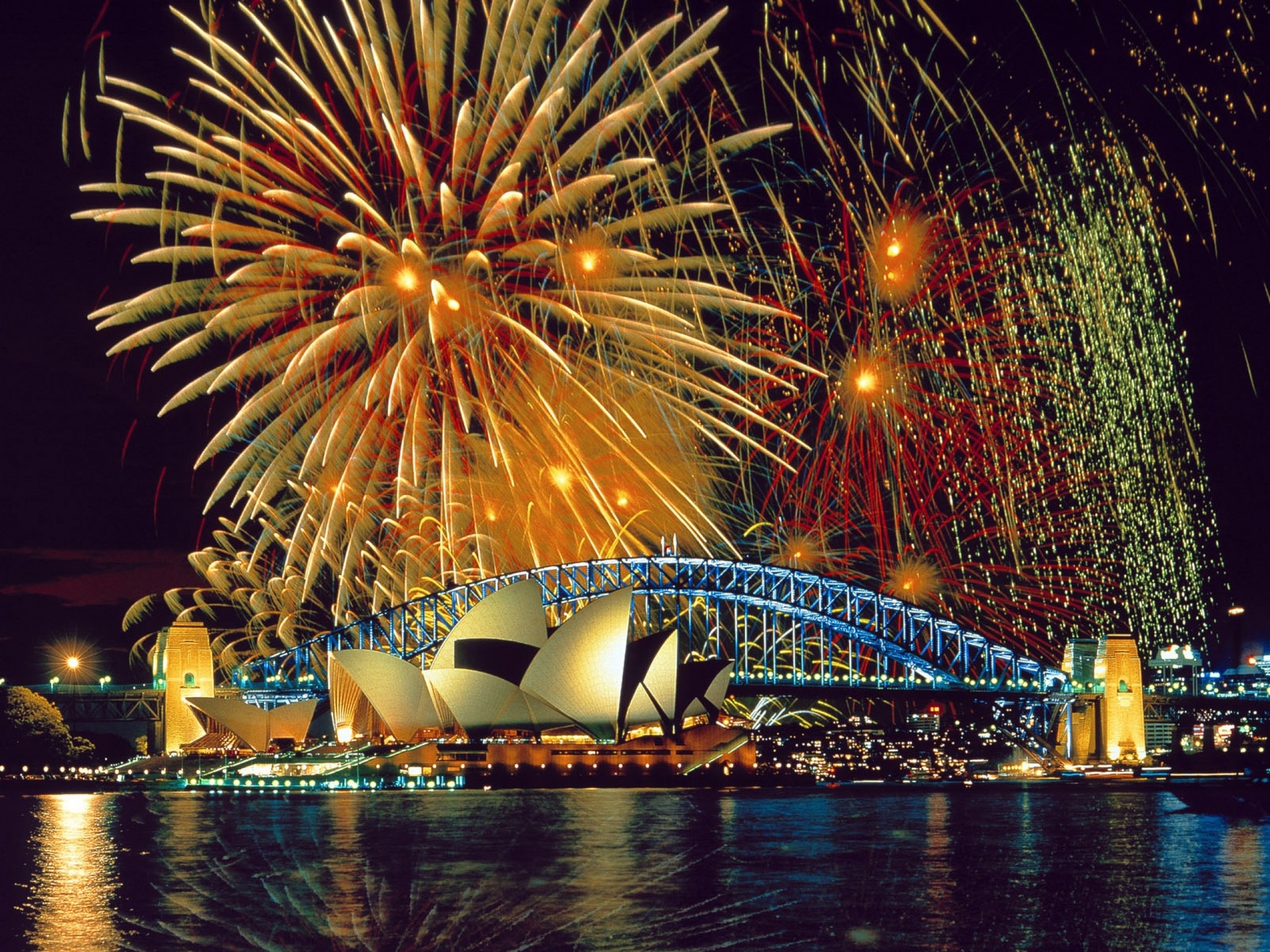 Bridge Fireworks Sydney Sydney Harbour Sydney Opera House 2048x1536