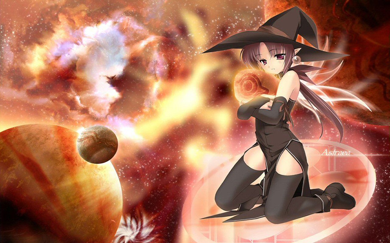 Space Planet Anime Girls Picture In Picture Anime Witch Hat 1280x800