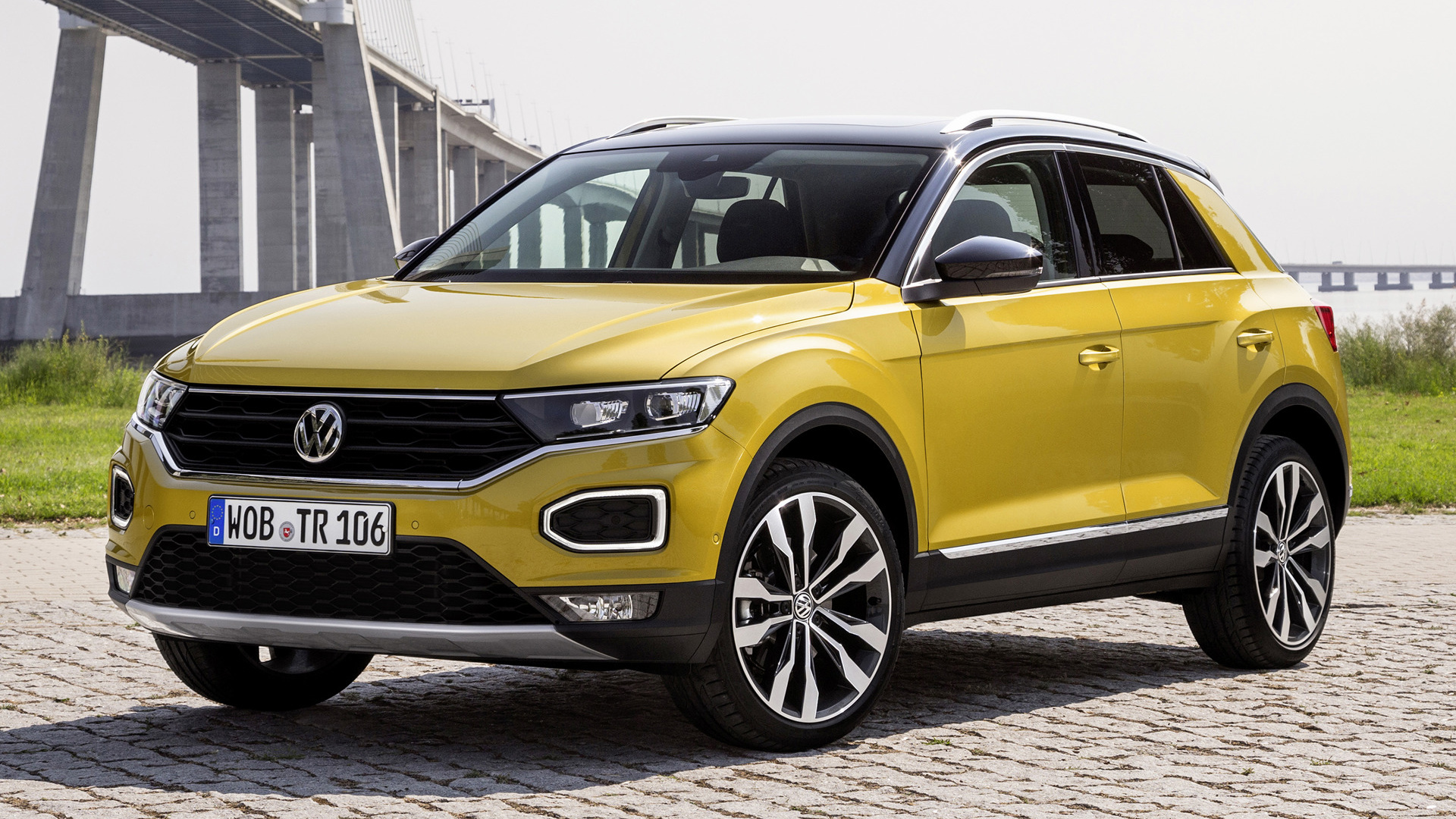 Car Suv Volkswagen T Roc Yellow Car 1920x1080