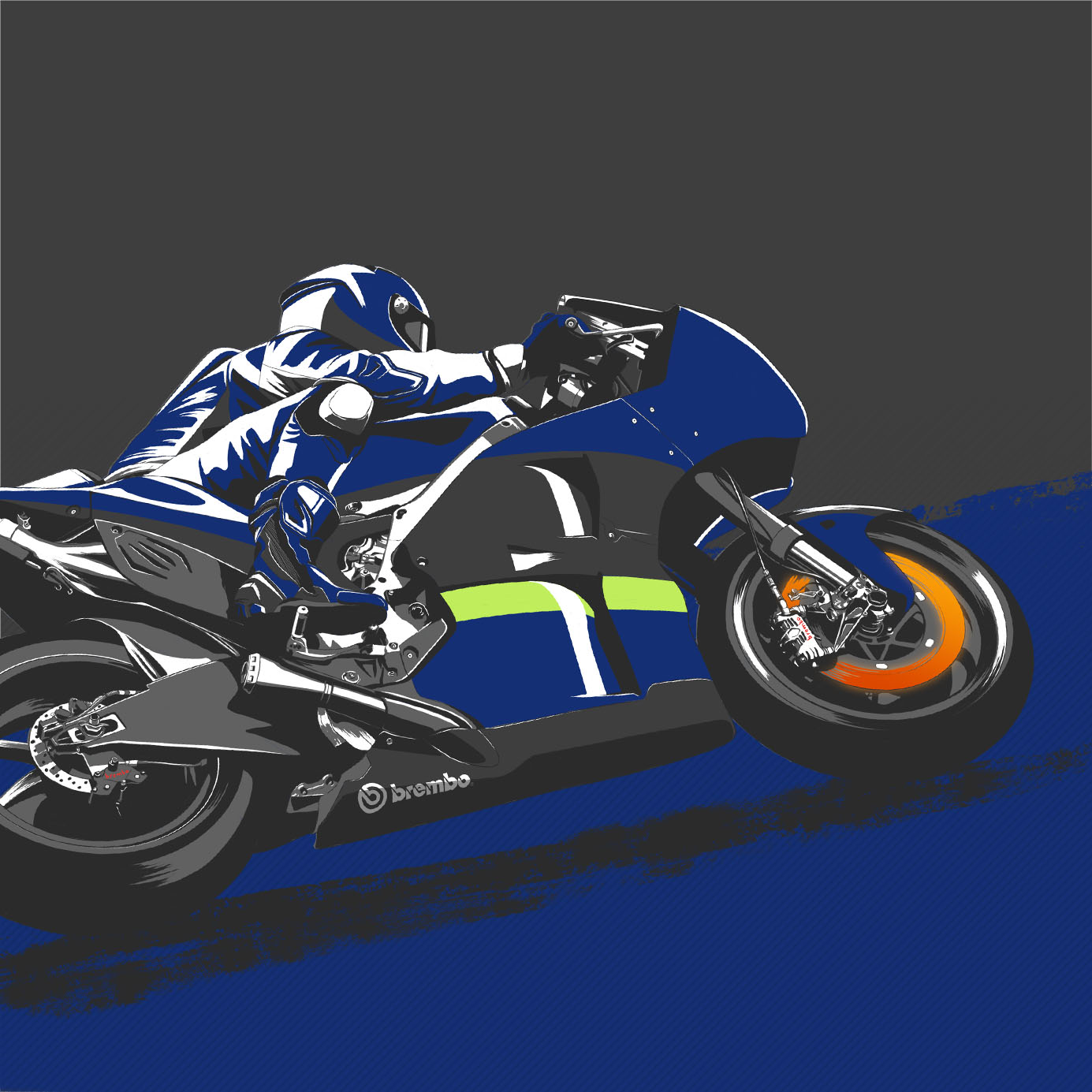 Brembo Racing Illustration Motorcycle Moto GP 1385x1385