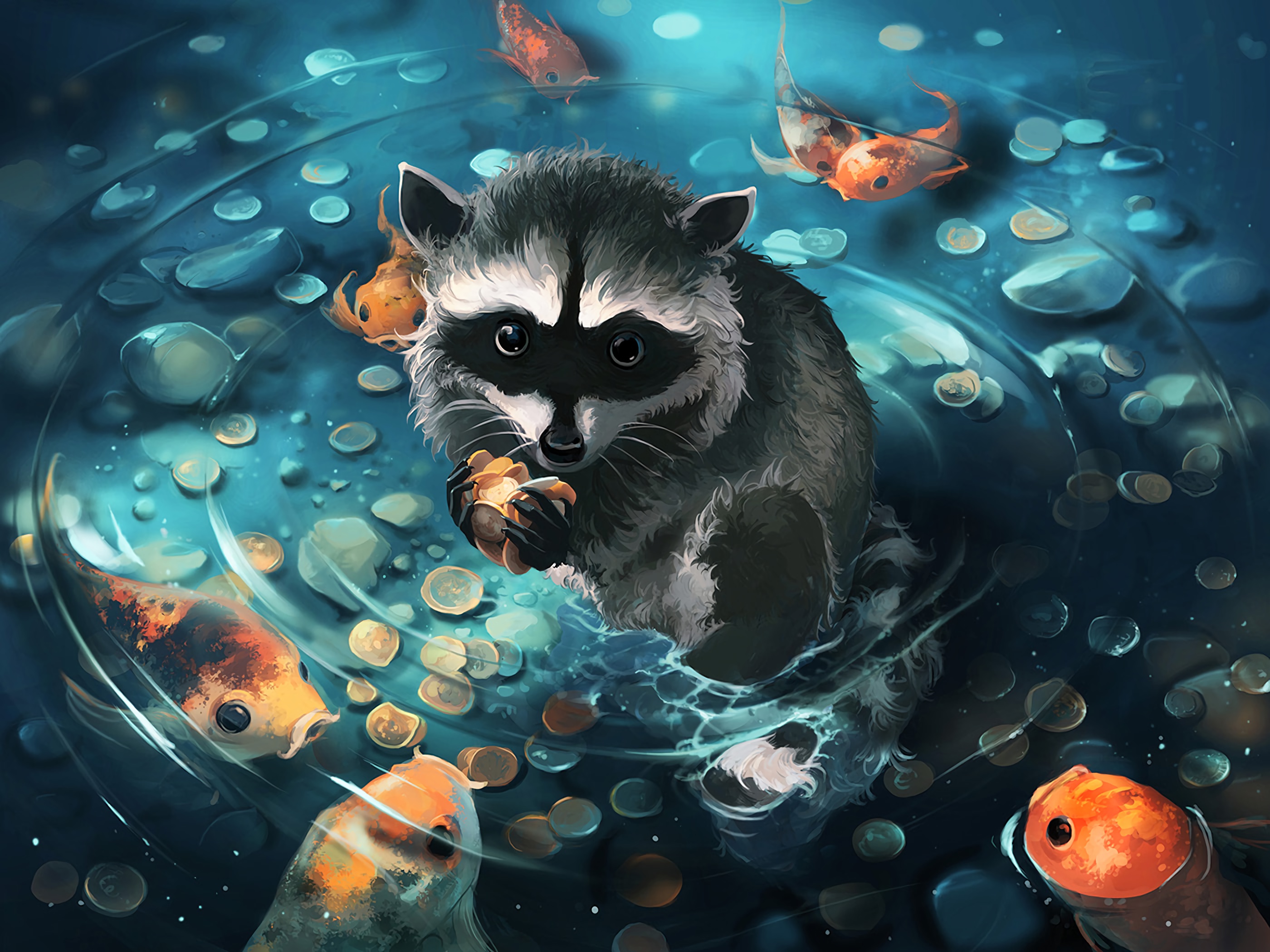 Animal Coin Fish Raccoon 2800x2100