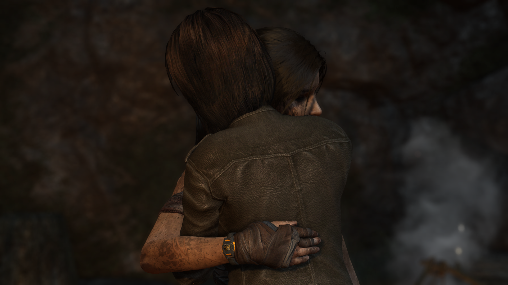 Tomb Raider Lara Croft Hug Women Video Games 1920x1080