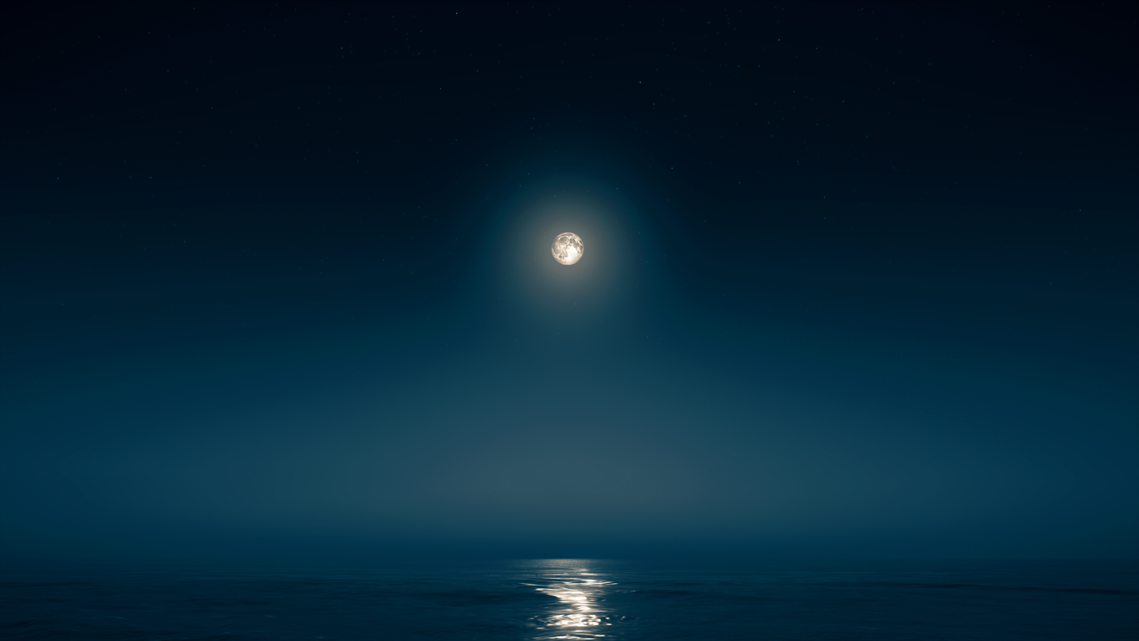 Assassins Creed Odyssey Moon Rays Night Midnight Landscape Sea Moon Dark Reflects 3840x2160