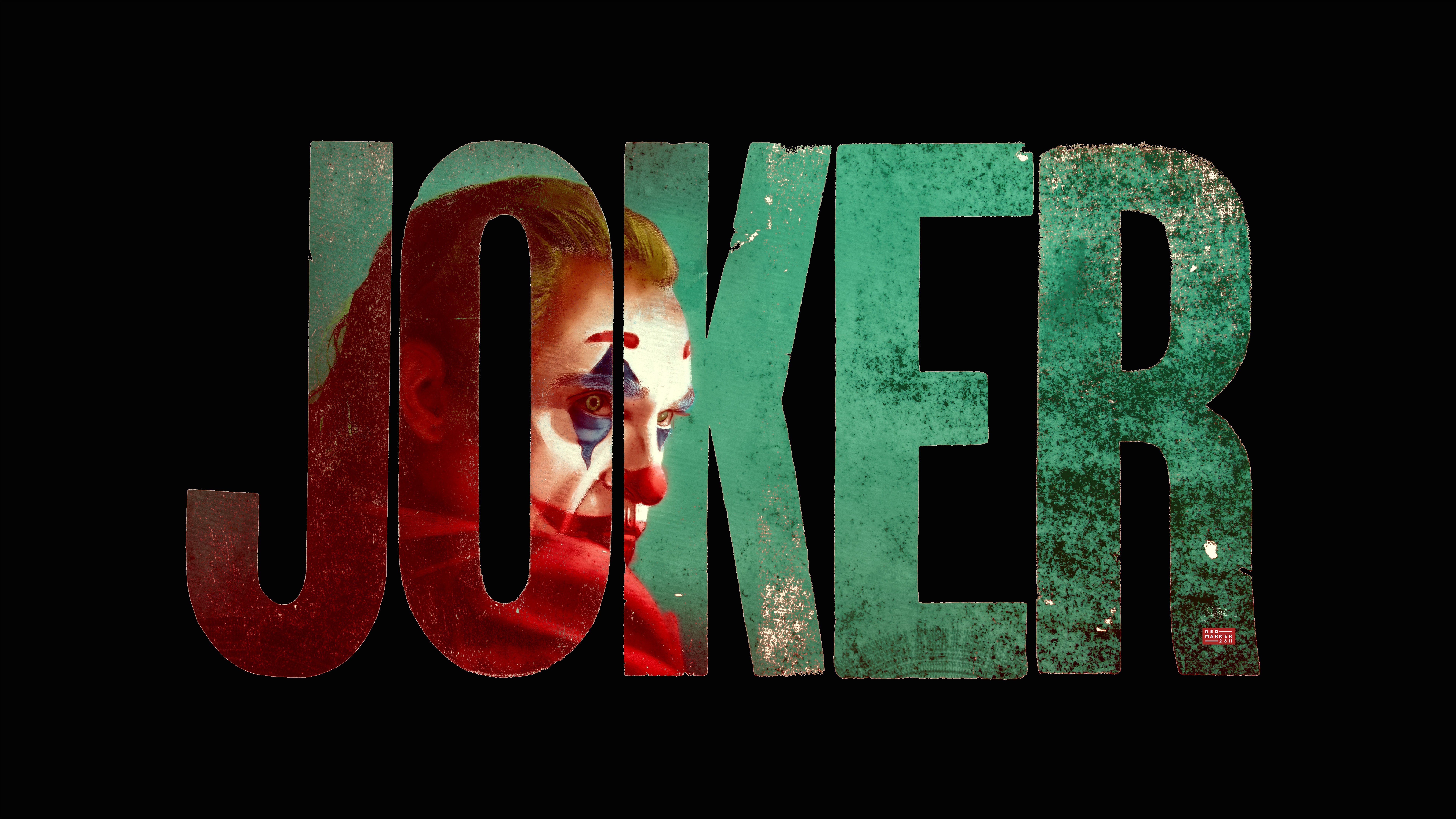 Joker DC Comics Typography Black Background 7680x4320