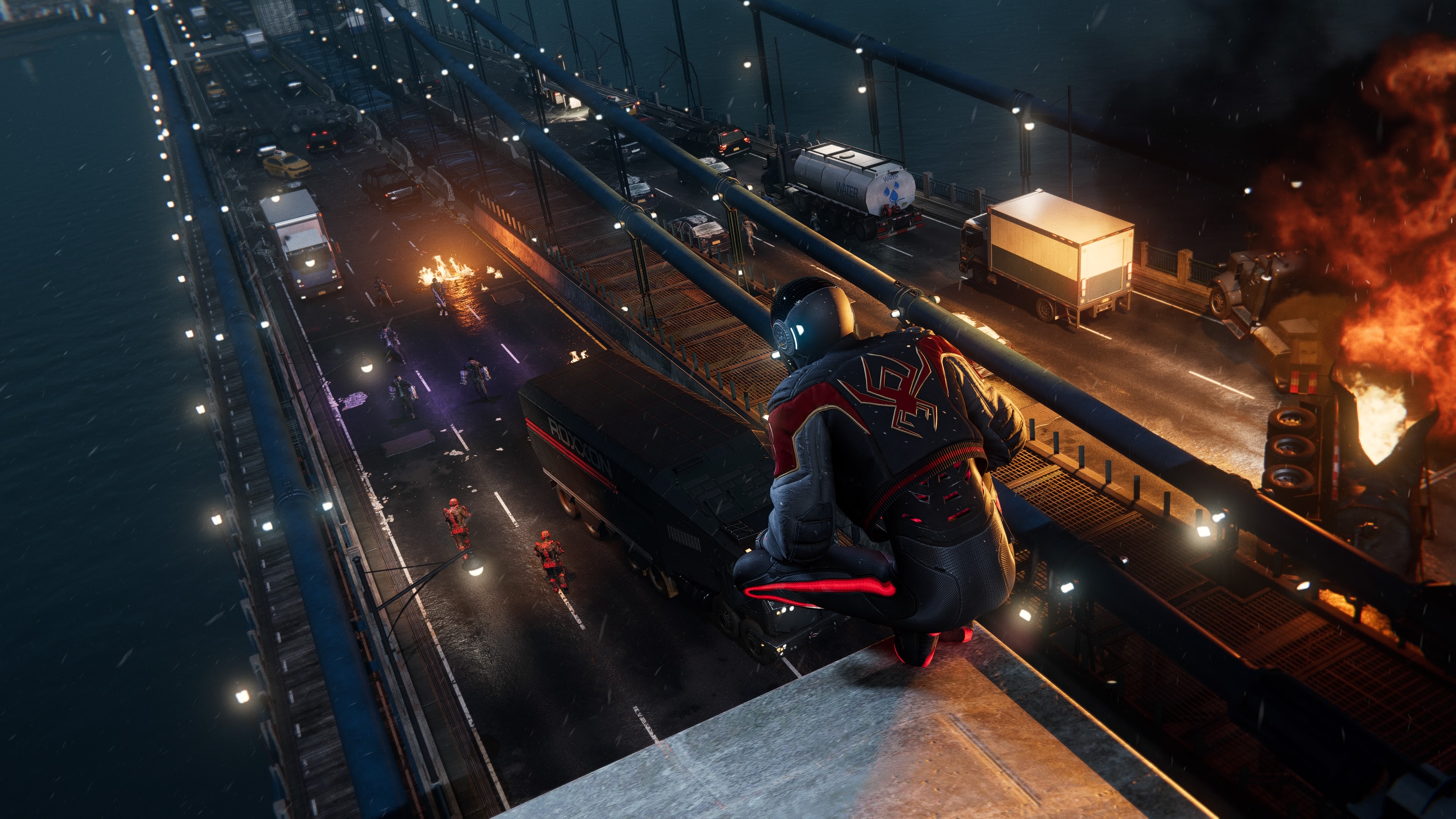 Miles Morales Spider Man Video Games High Angle From Behind 3840x2160