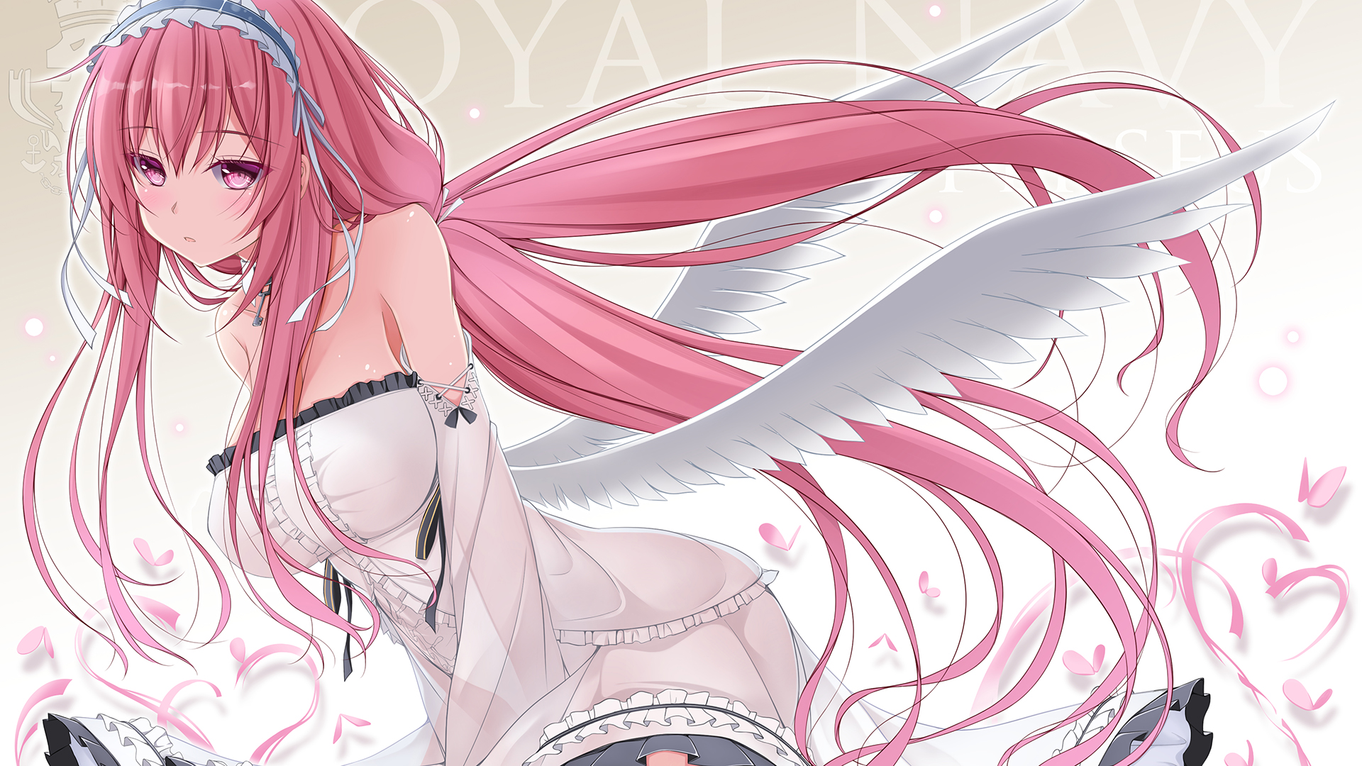 Long Hair Pink Hair Wings Pink Eyes Anime Girls Anime Azur Lane Perseus Azur Lane 1920x1080