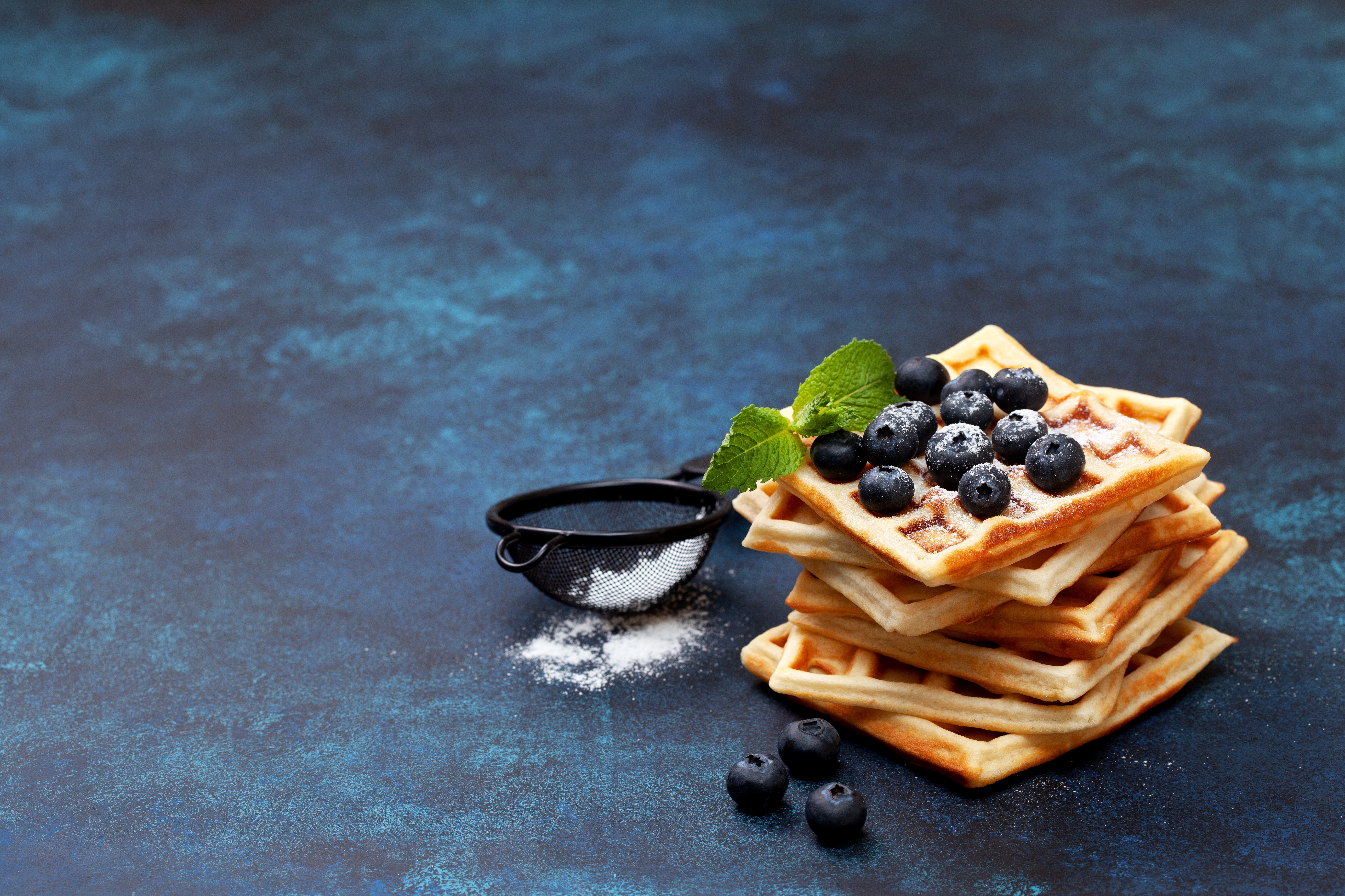 Berry Blueberry Breakfast Still Life Waffle 5616x3744