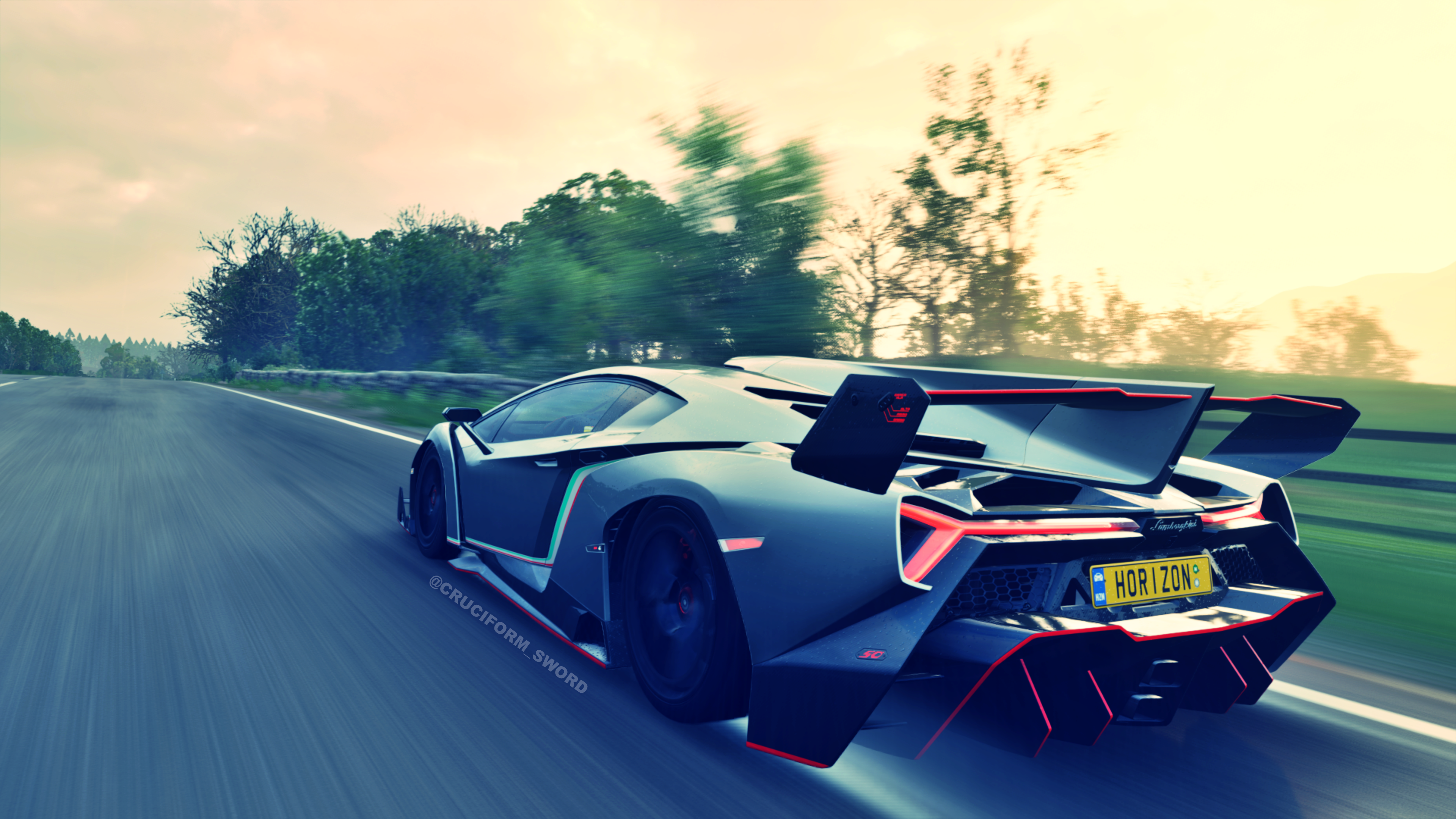 Forza Forza Horizon 4 Game Capture In Game Screen Shot Video Games Game Poster Lamborghini Veneno La 3840x2160