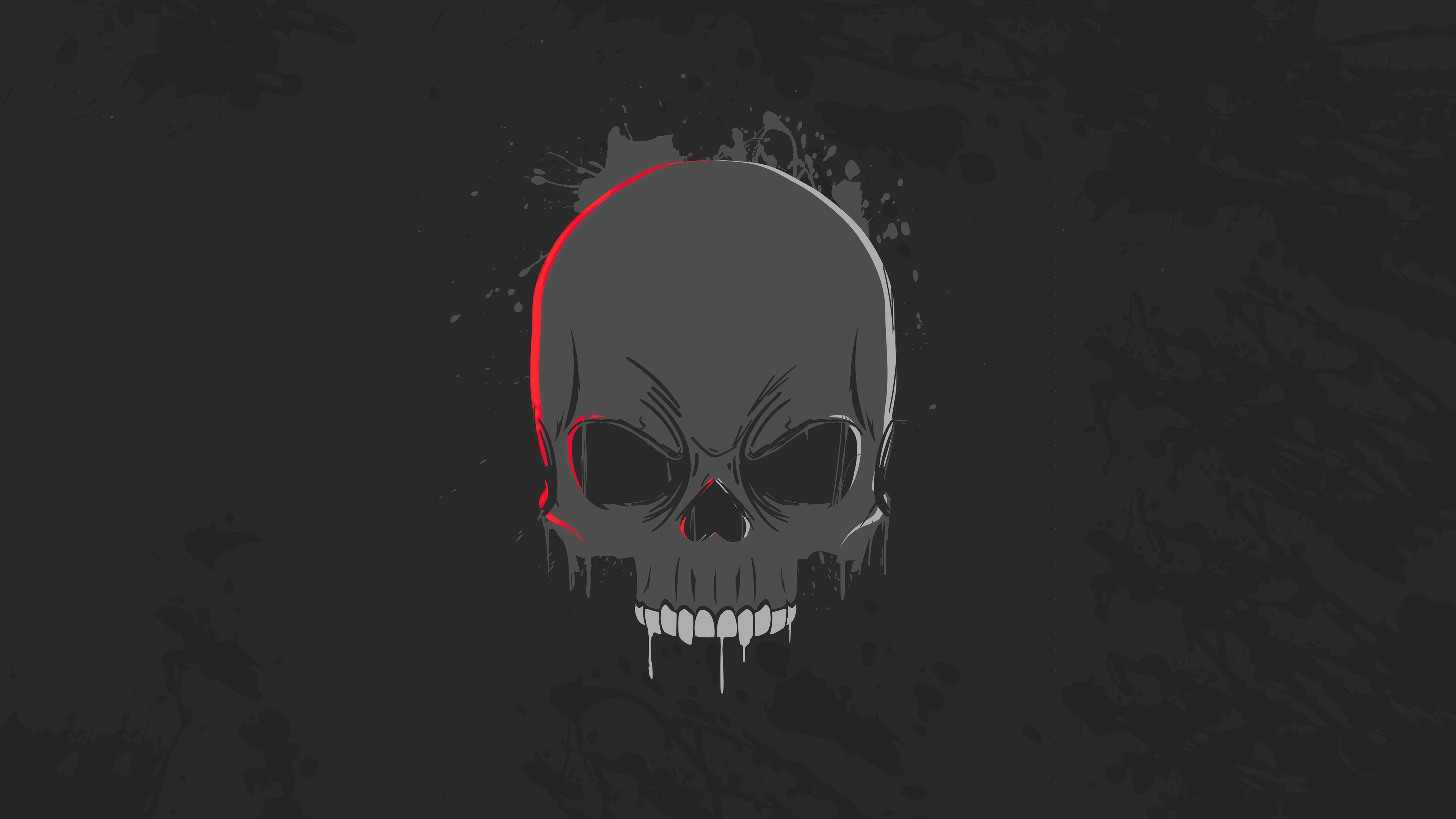 Skull Dark Minimalism 4K Artwork Digital Art Black 3840x2160