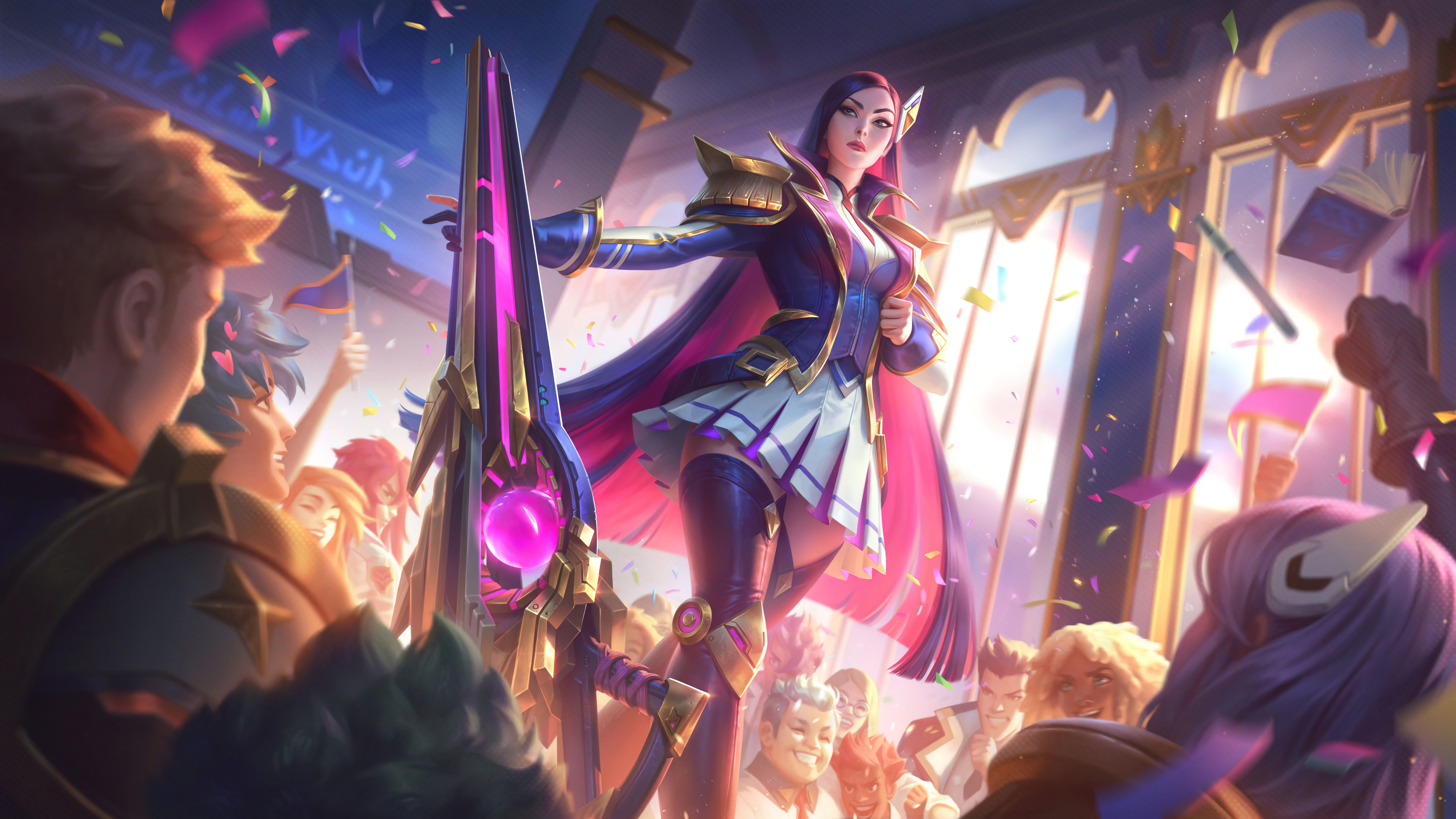 Caitlyn Caitlyn League Of Legends Battle Academia League Of Legends Riot Games 4K Adcarry ADC 7680x4320