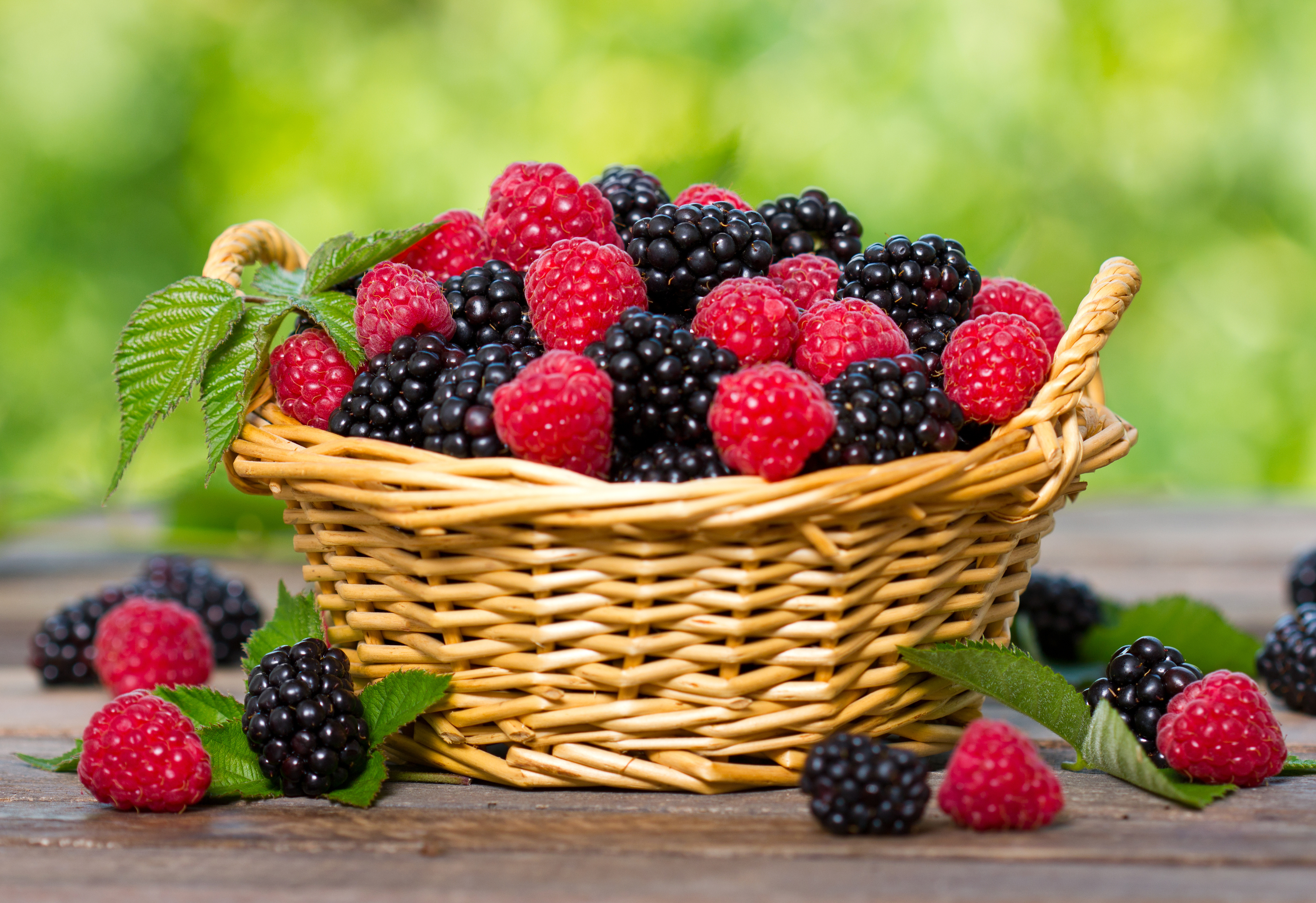 Basket Berry Blackberry Fruit Raspberry Still Life 4200x2884