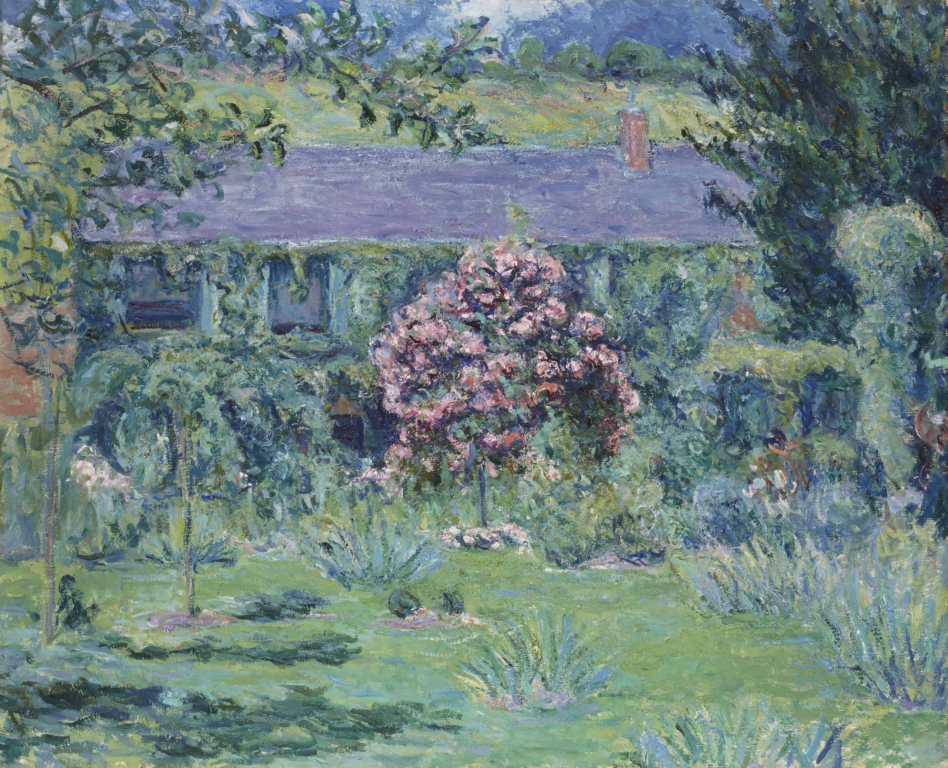 Artwork Painting Impressionism Nature Green Garden Blanche Hoschede Monet Trees 3200x2595