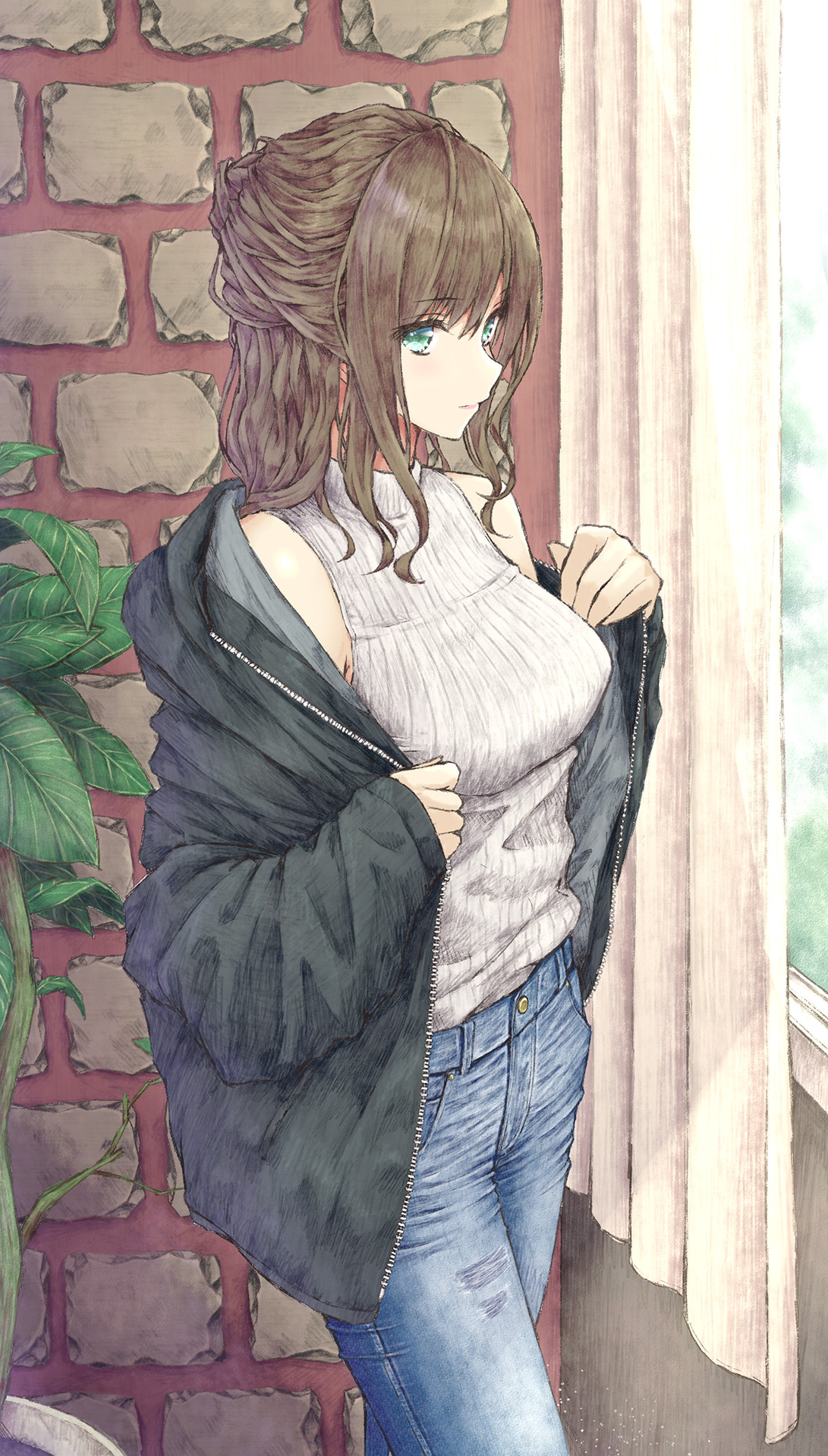 Anime Anime Girls Digital Art Artwork 2D Portrait Display Vertical Aramachi Jeans Sweater 1091x1920