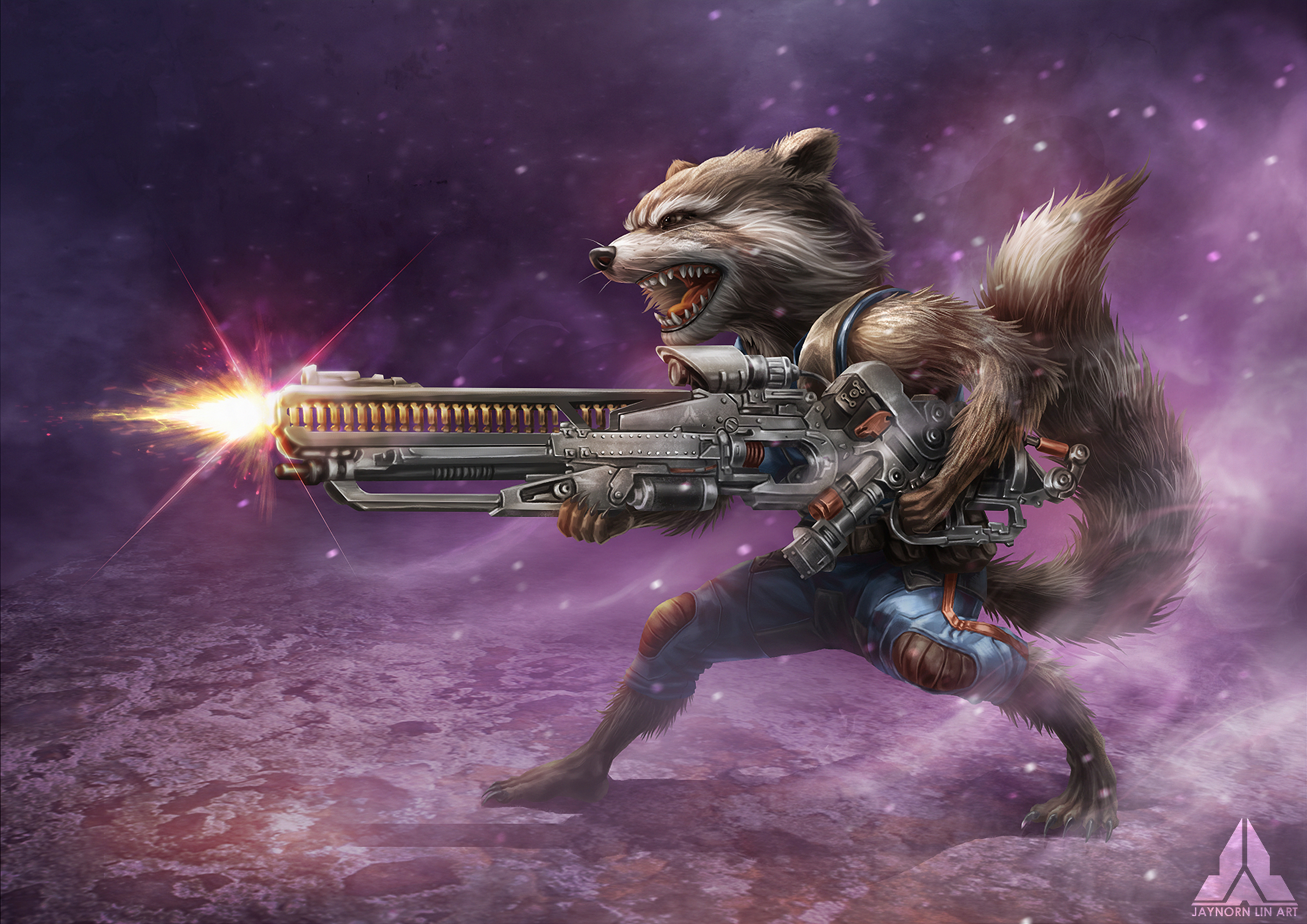 Guardians Of The Galaxy Marvel Comics Rocket Raccoon Weapon 3840x2716