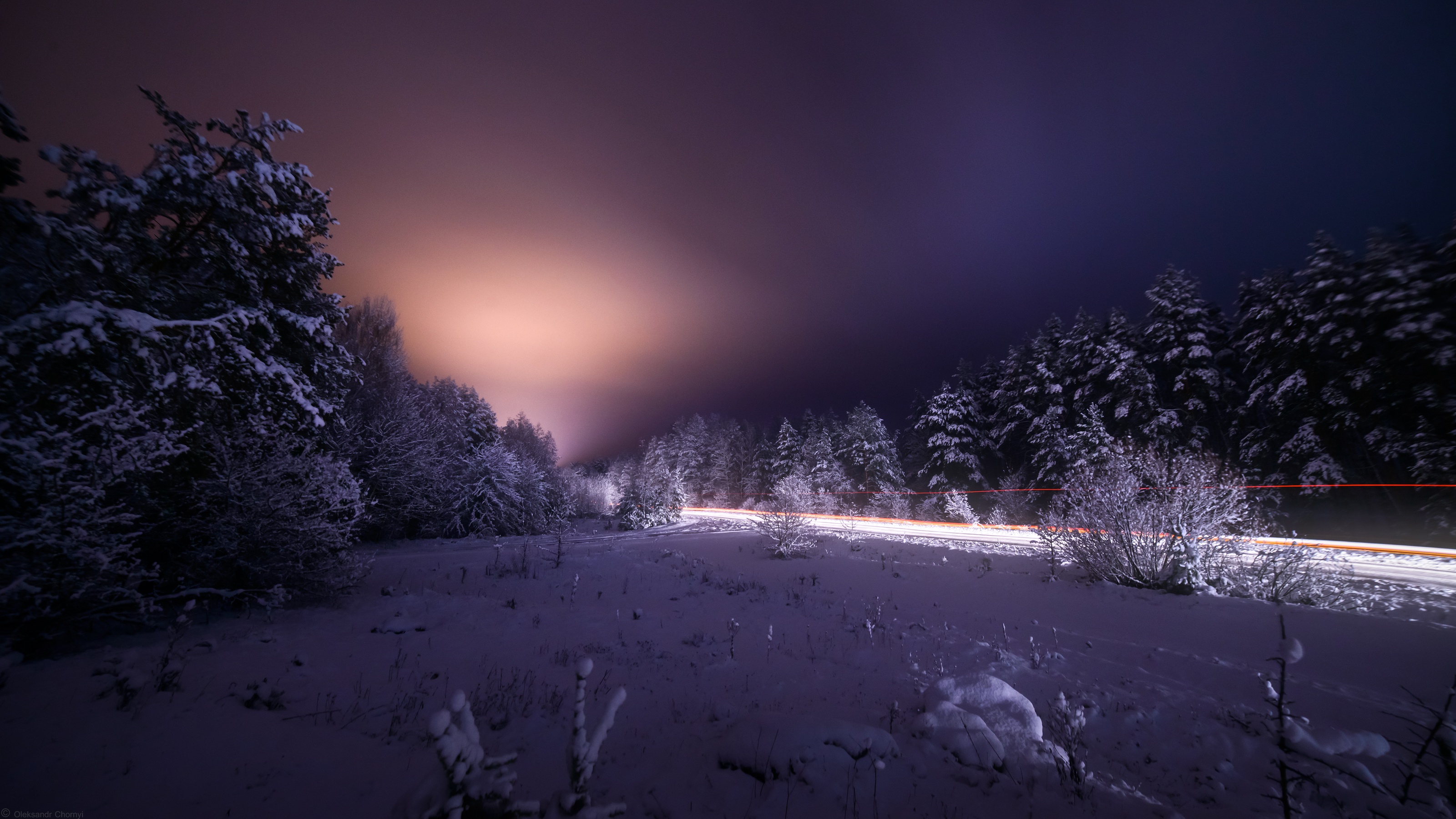 Nature Night Snow Time Lapse Winter 3200x1800