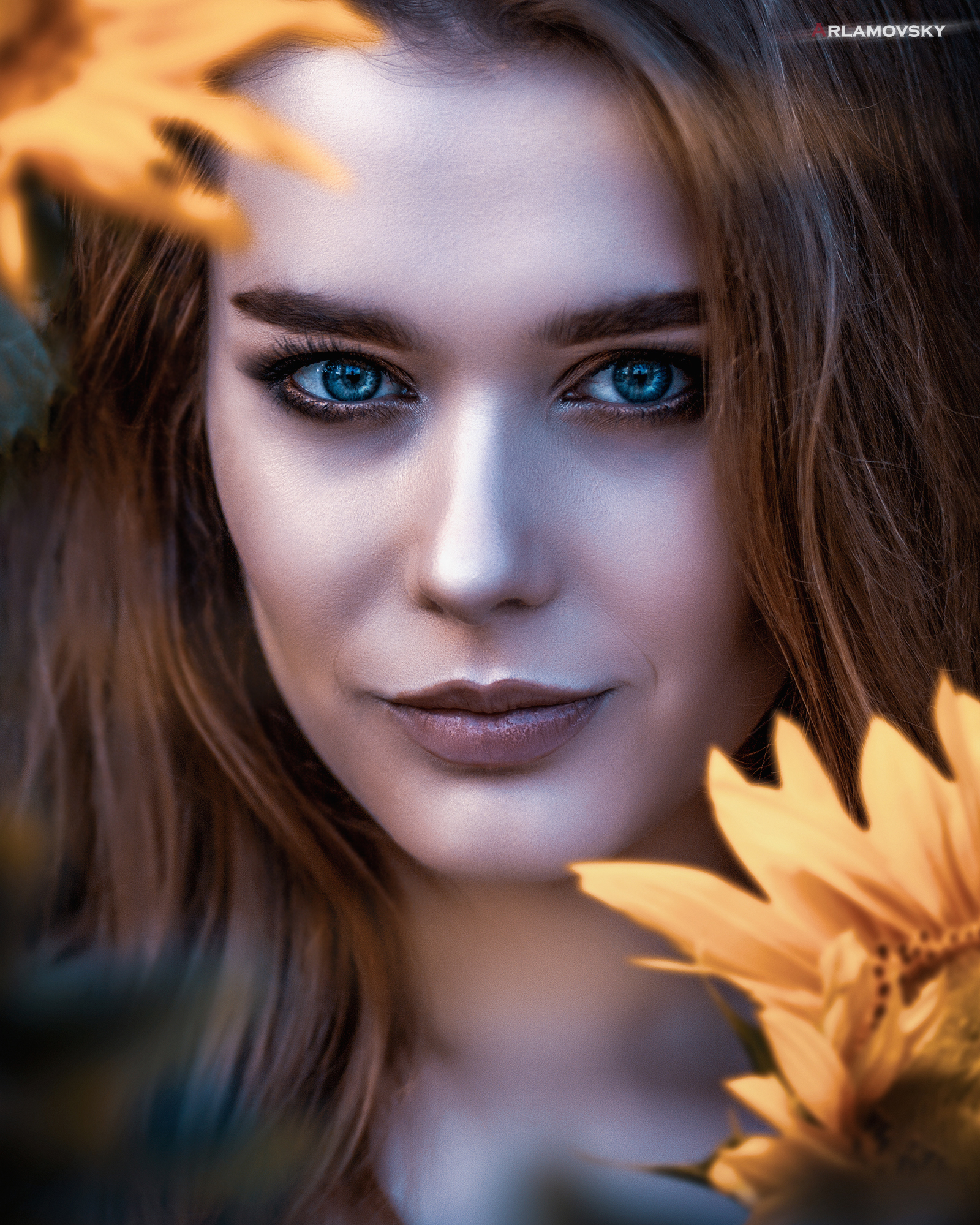 Arlamovsky Portrait Eyes Blue Eyes Nature Retouching Hair Brunette Women Outdoors Forest Photoshop M 1600x2000