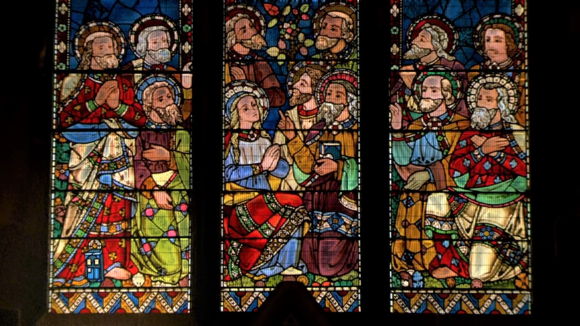 Artistic Colorful Stained Glass Window 1920x1080