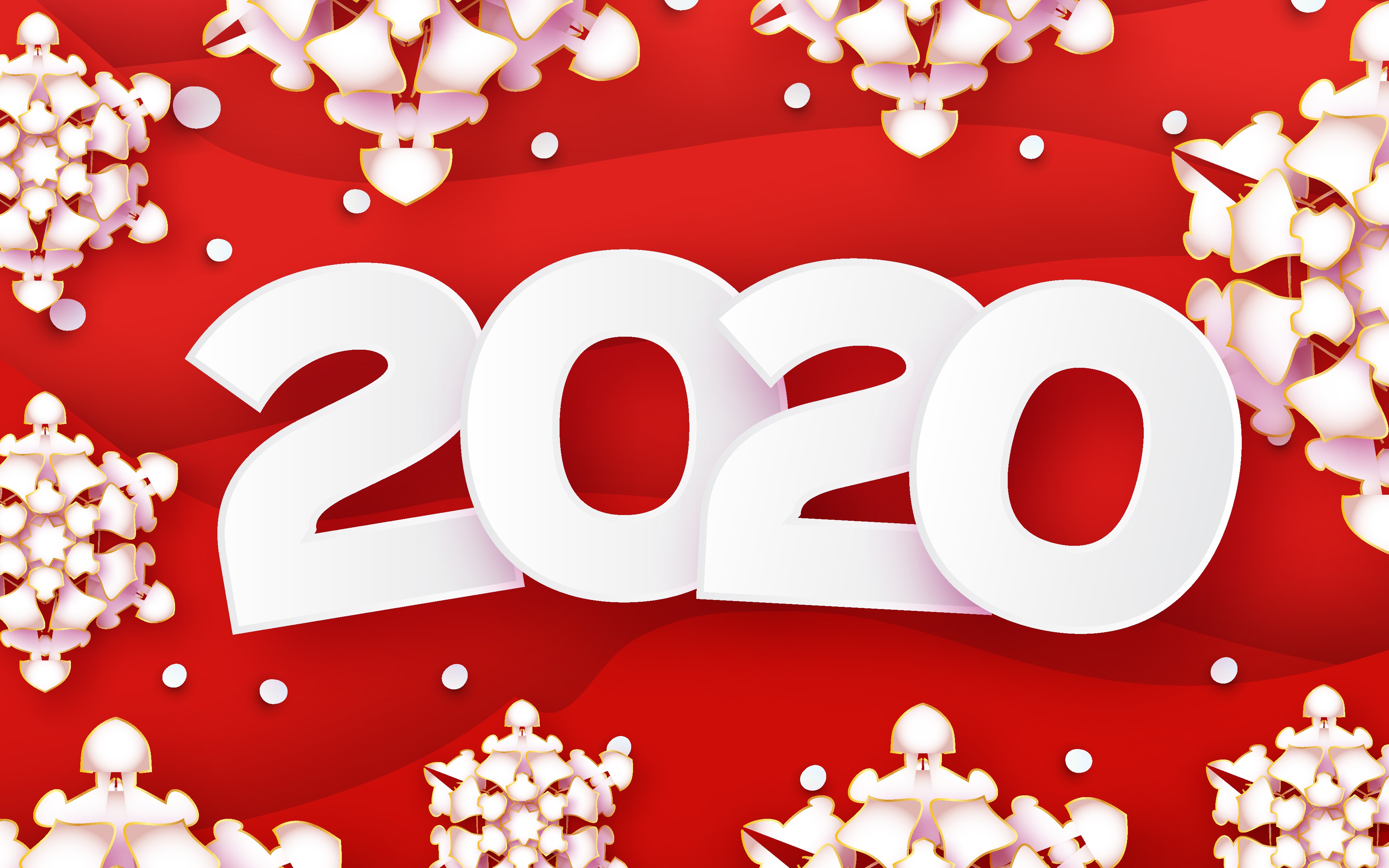 New Year New Year 2020 Snowflake 3840x2400